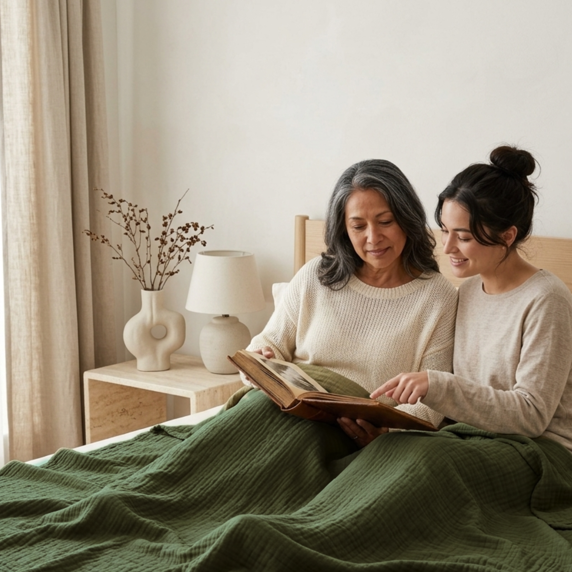 8 Layer Cotton Muslin Blanket - Olivine
