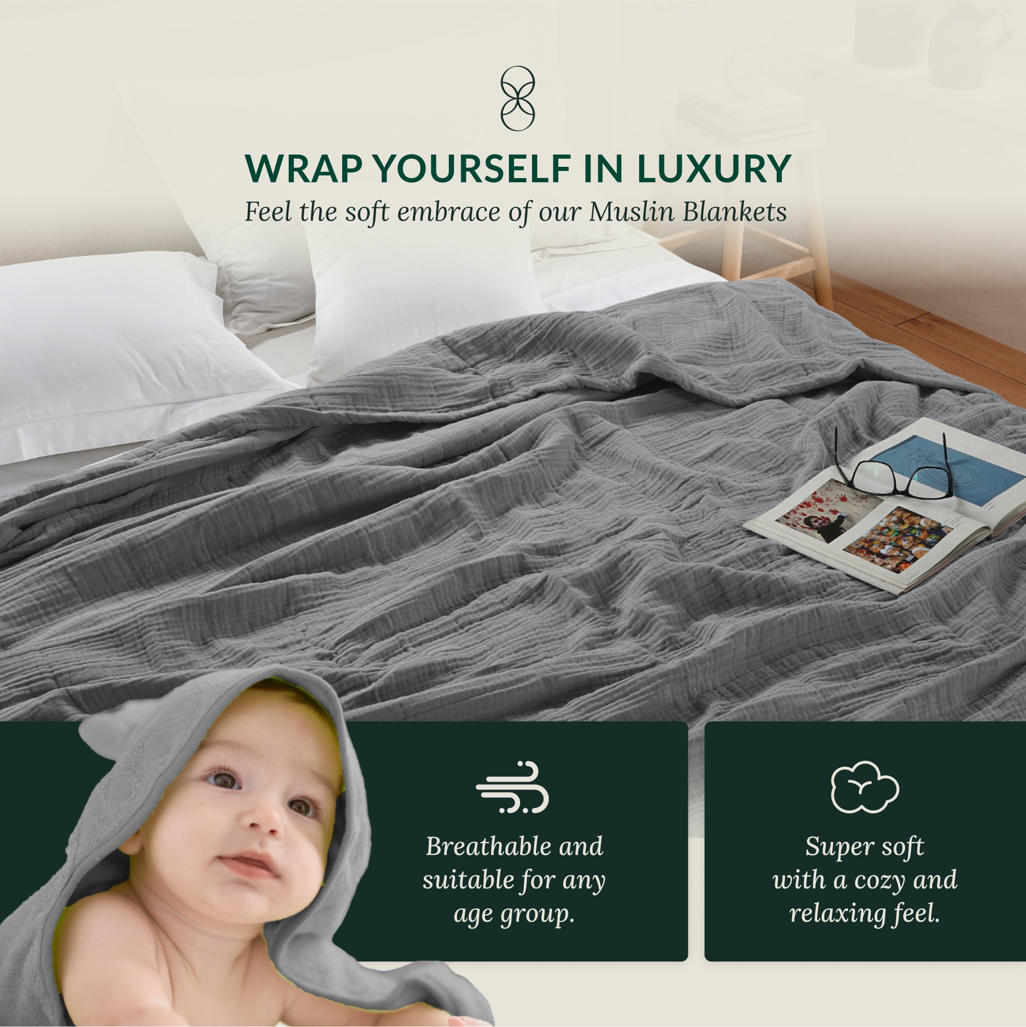 4 Layer Cotton Muslin Blanket - Sharskin