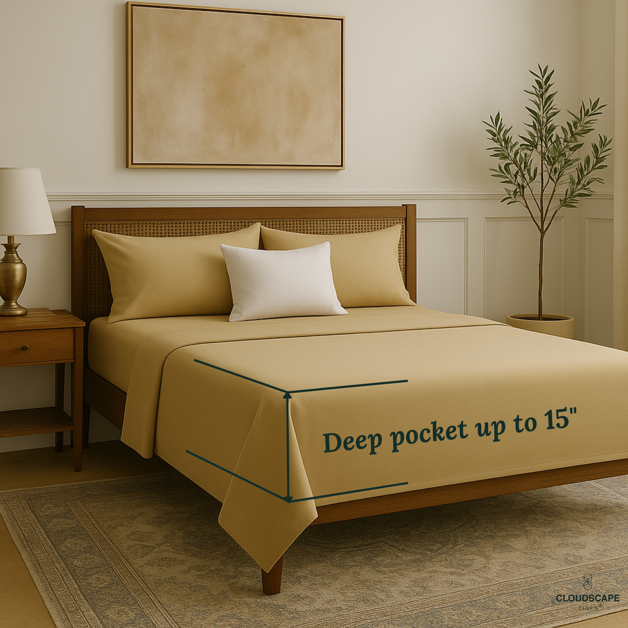 1000 Thread Count Egyptian Cotton : Linen Bedsheet Set