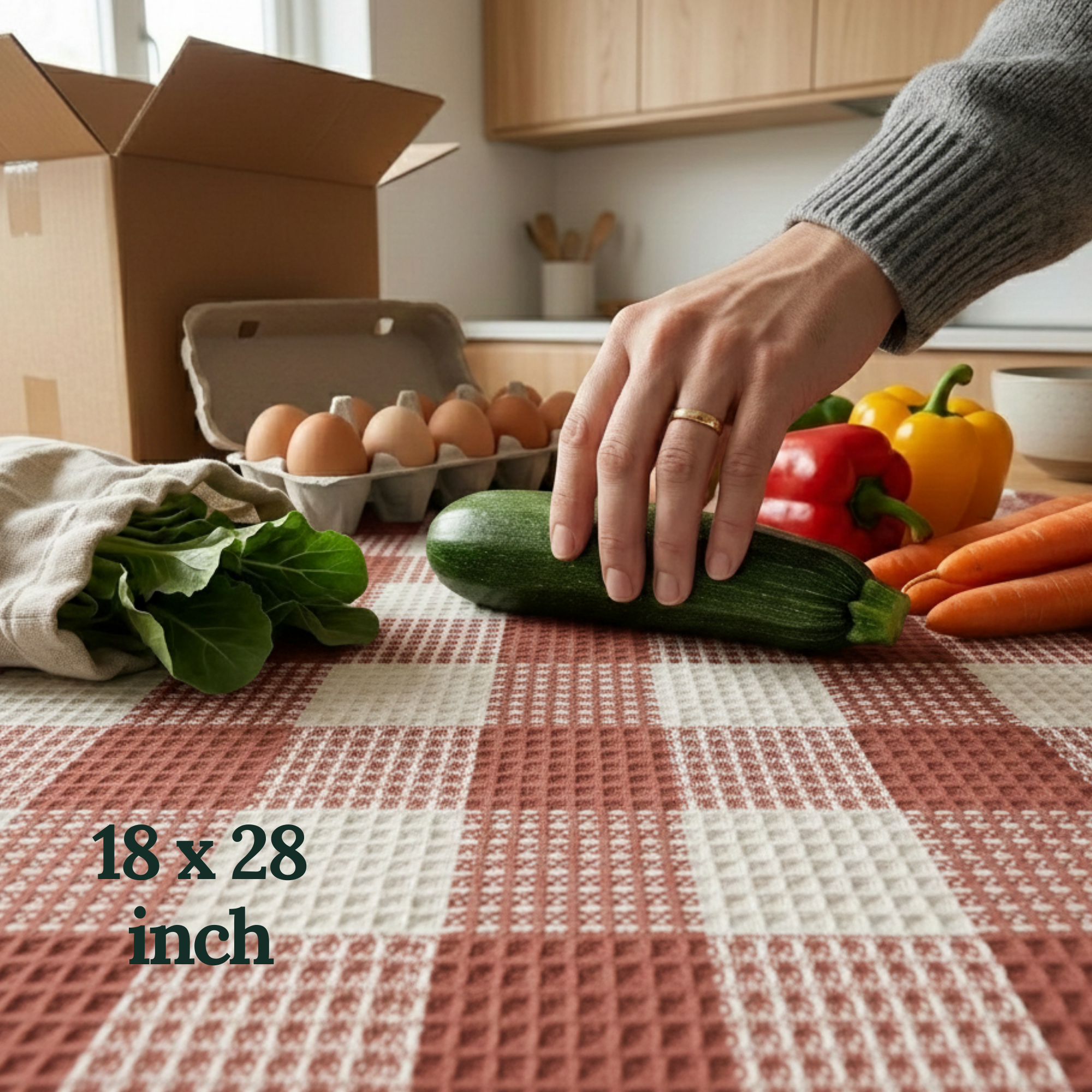6-Piece Oversized Kitchen Towels: Rust