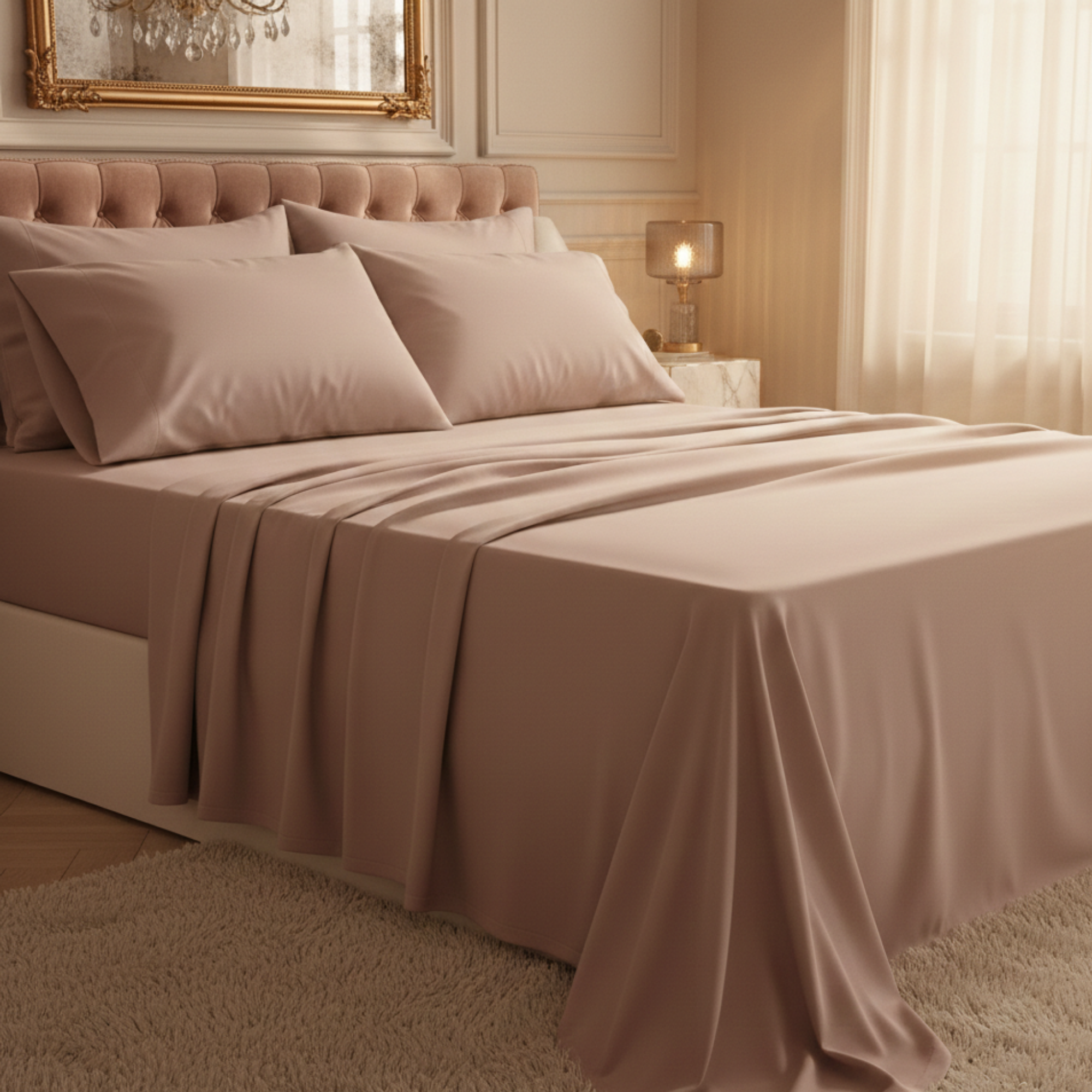 1000 Thread Count Egyptian Cotton : Sepia Rose Bedsheet Set