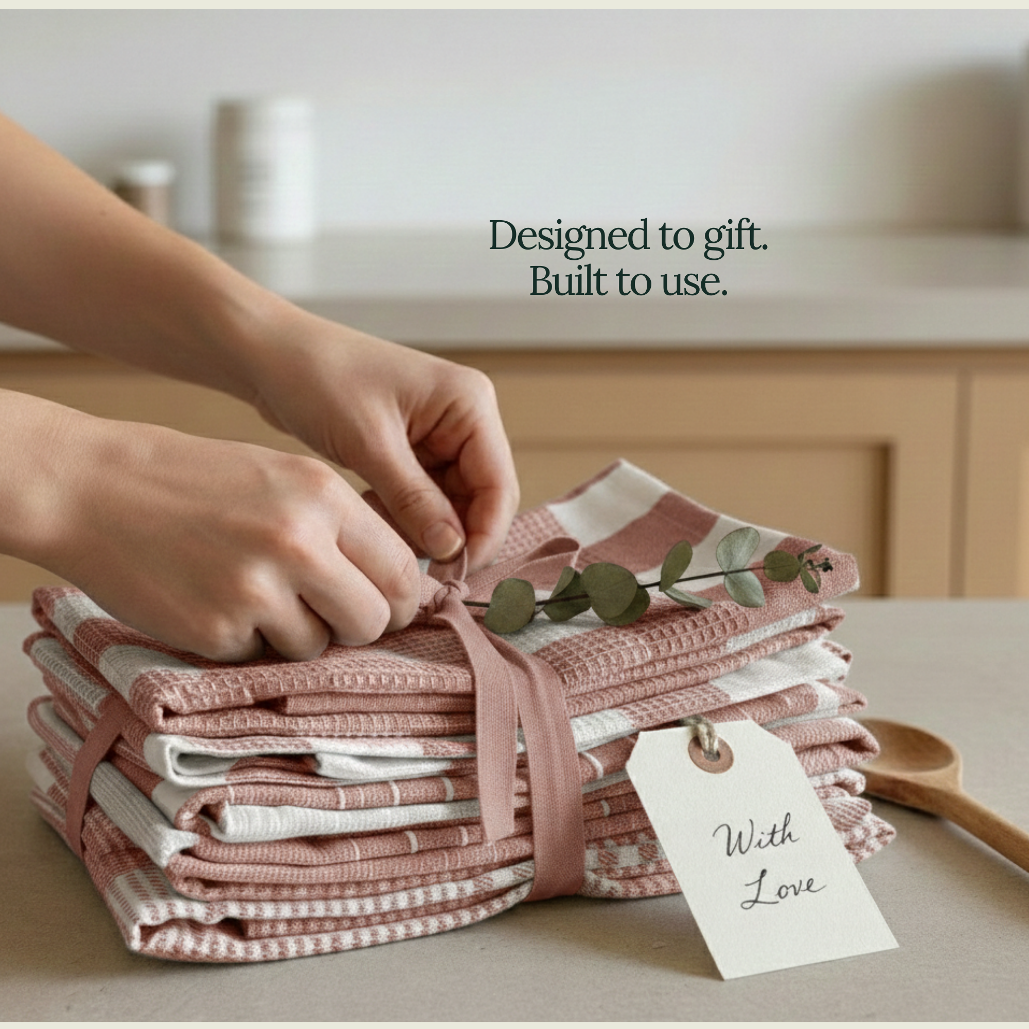 6-Piece Oversized Kitchen Towels: Rust