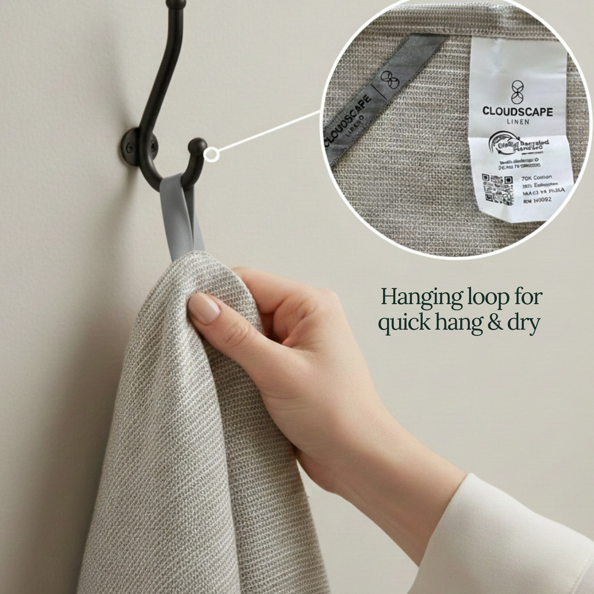 6-Piece Oversized Kitchen Towels: Beige