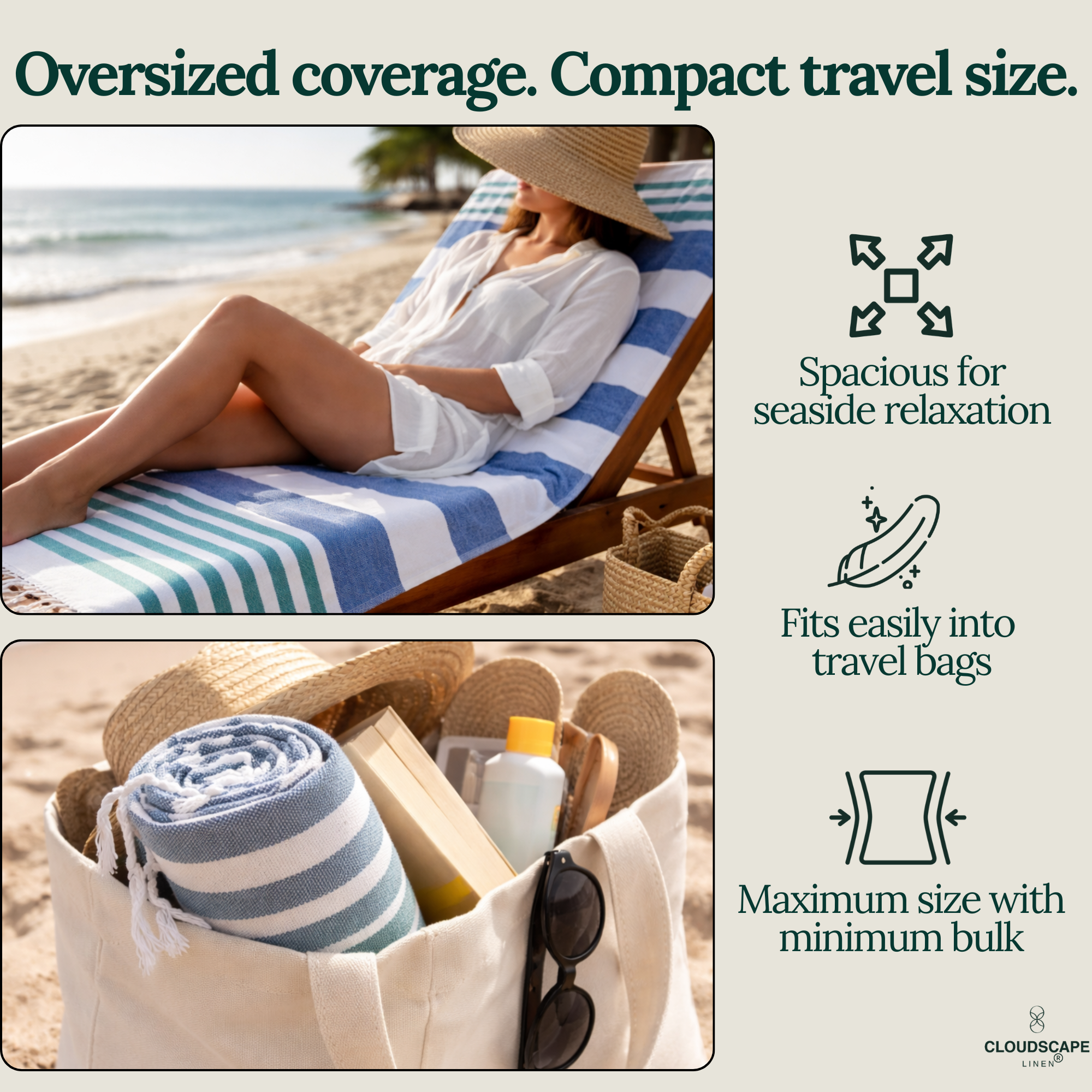 Pack Of 6 Oversized Premium Beach Towels Set - Multi 7
