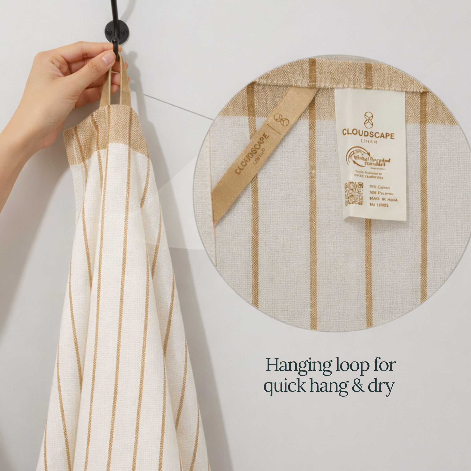 12-Piece Oversized Kitchen Towels: Beige