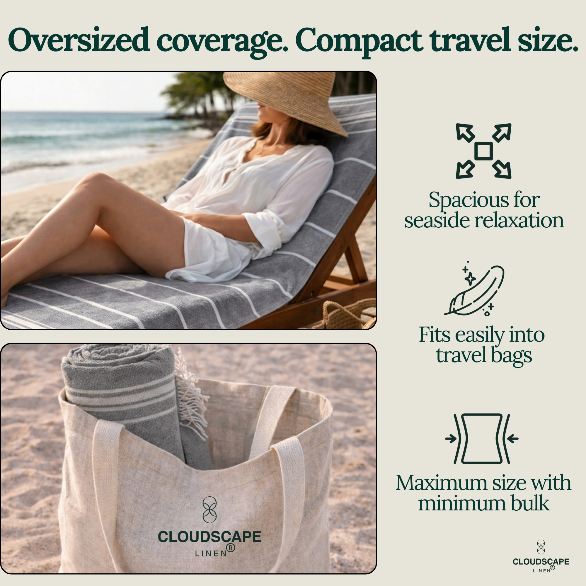 Pack Of 6 Oversized Premium Beach Towels Set - Multi 1