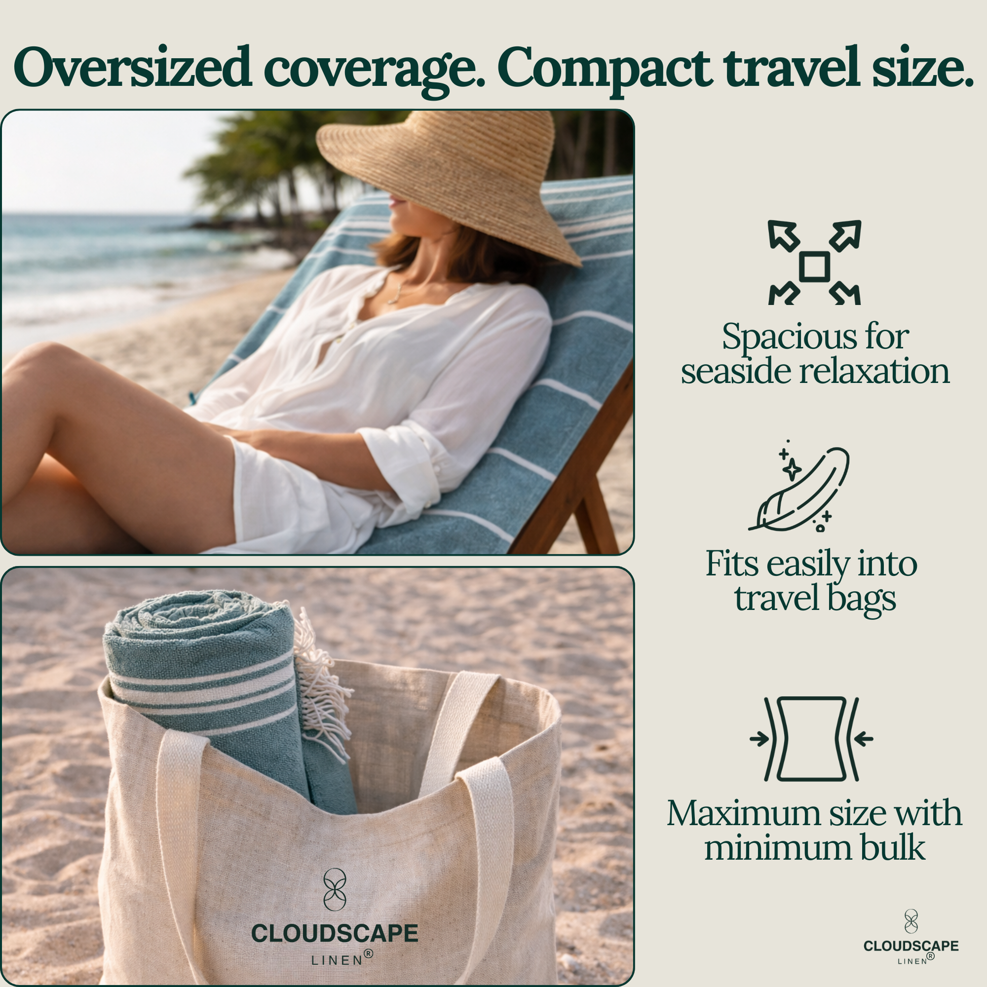 Pack Of 6 Oversized Premium Beach Towels Set - Multi 2