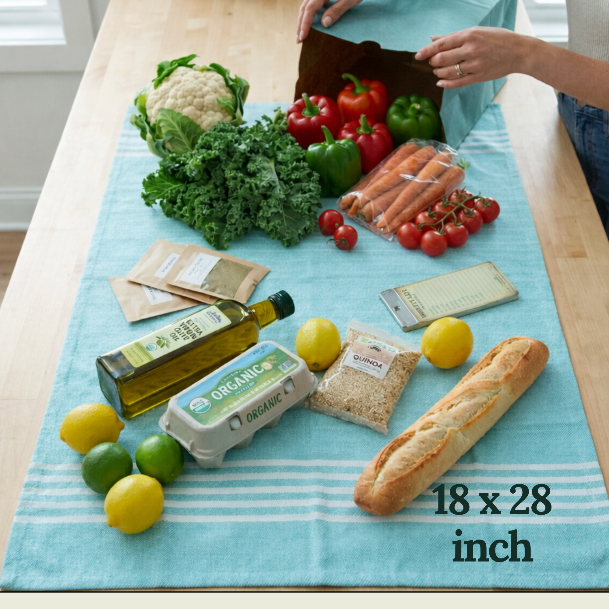 6-Piece Oversized Kitchen Towels: Aqua