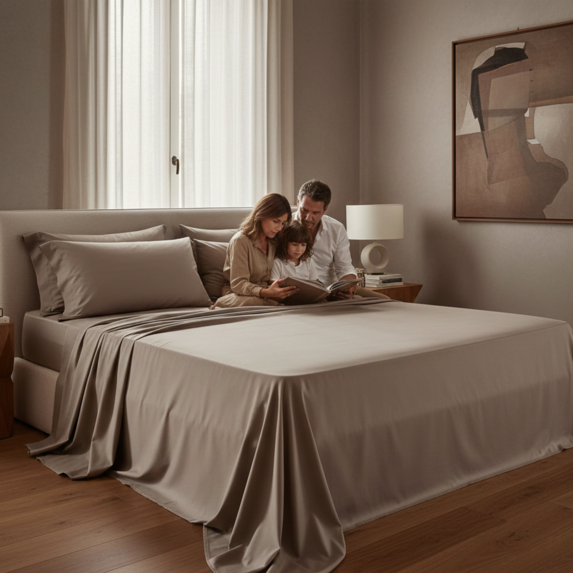 400 Thread Count Egyptian Cotton : Taupe Bedsheet Set