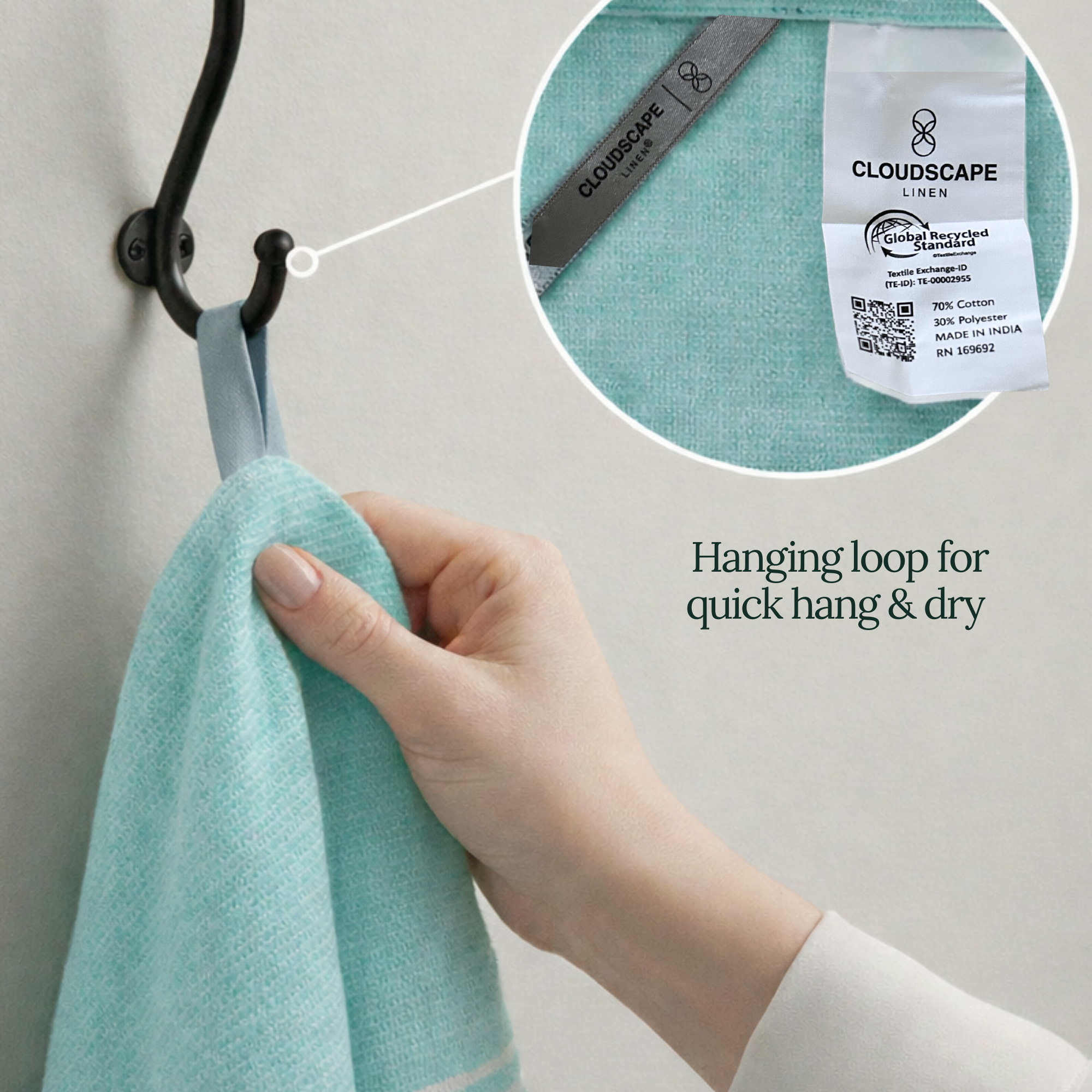 6-Piece Oversized Kitchen Towels: Aqua