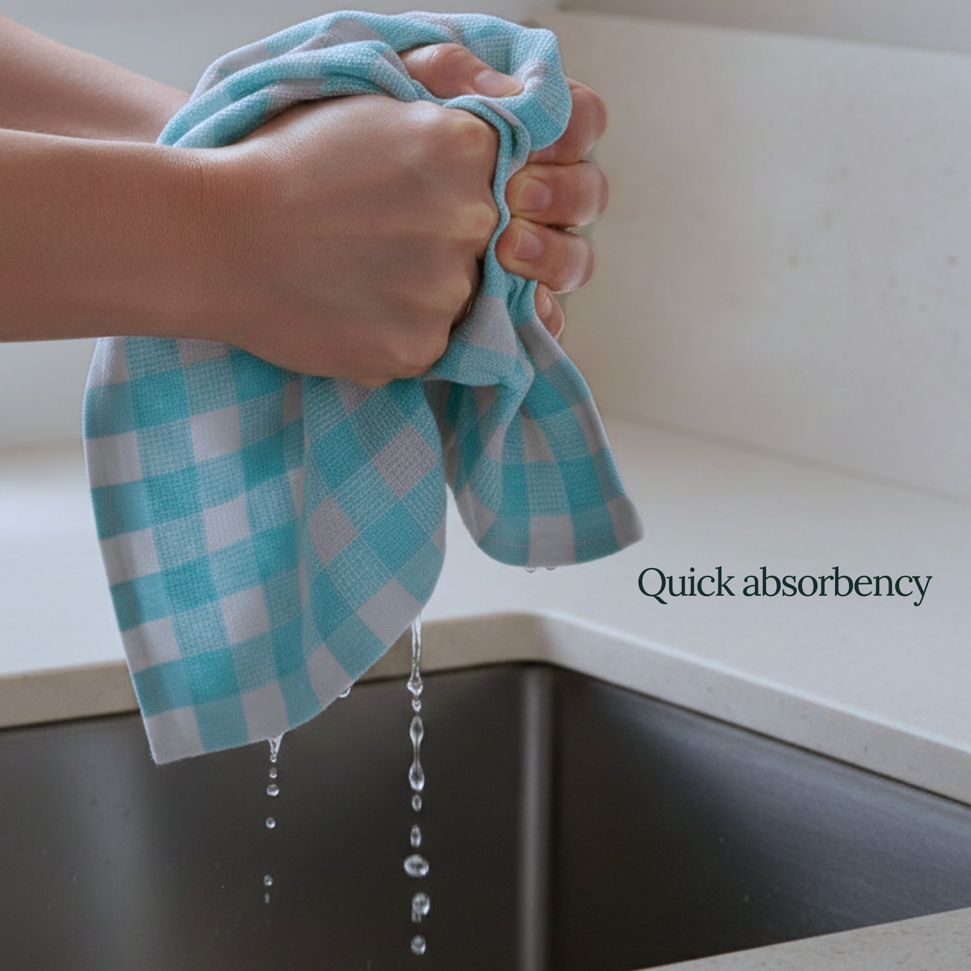 6-Piece Oversized Kitchen Towels: Aqua