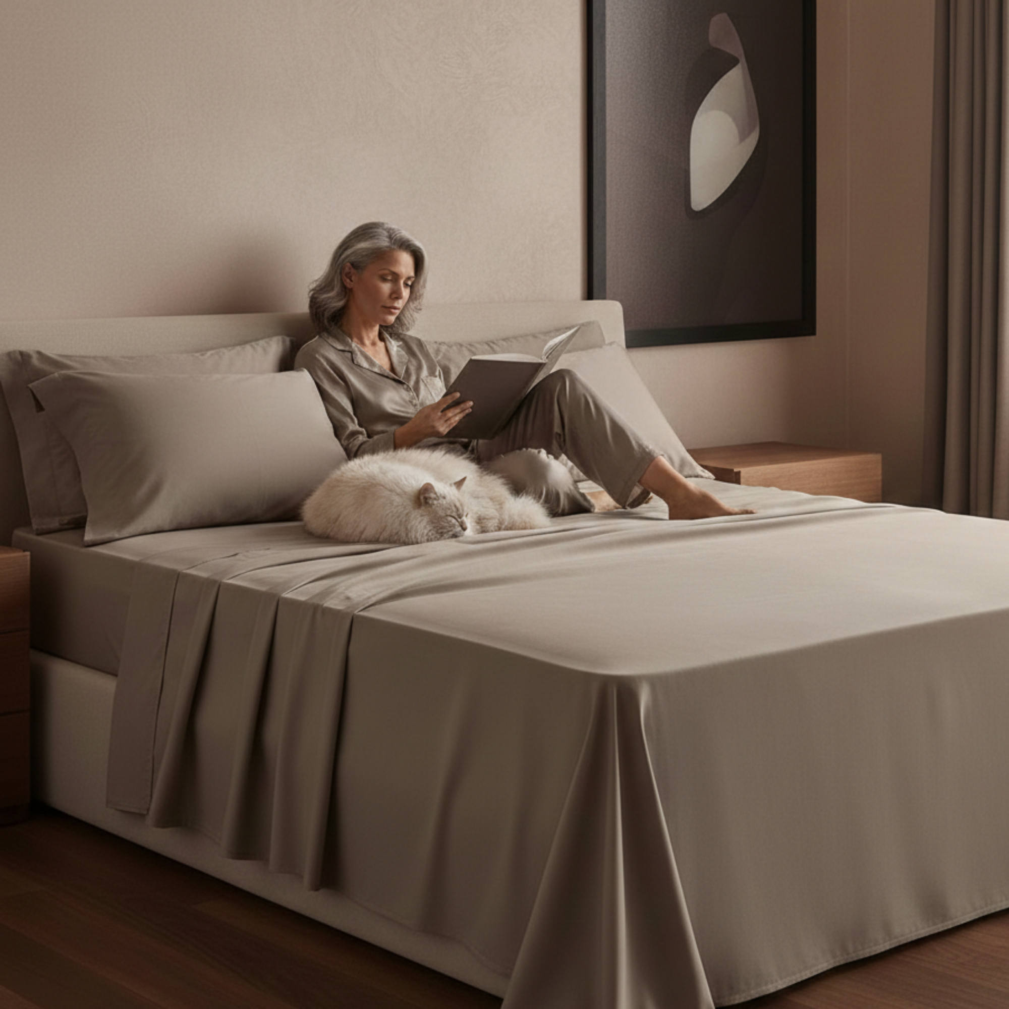 400 Thread Count Egyptian Cotton : Taupe Bedsheet Set