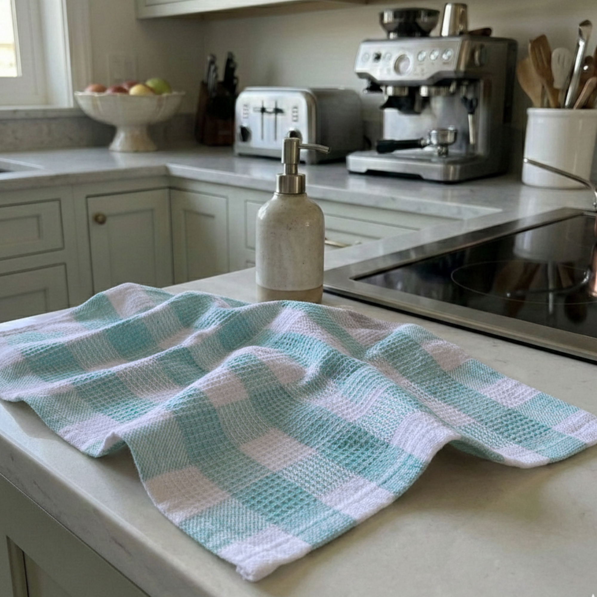 6-Piece Oversized Kitchen Towels: Aqua