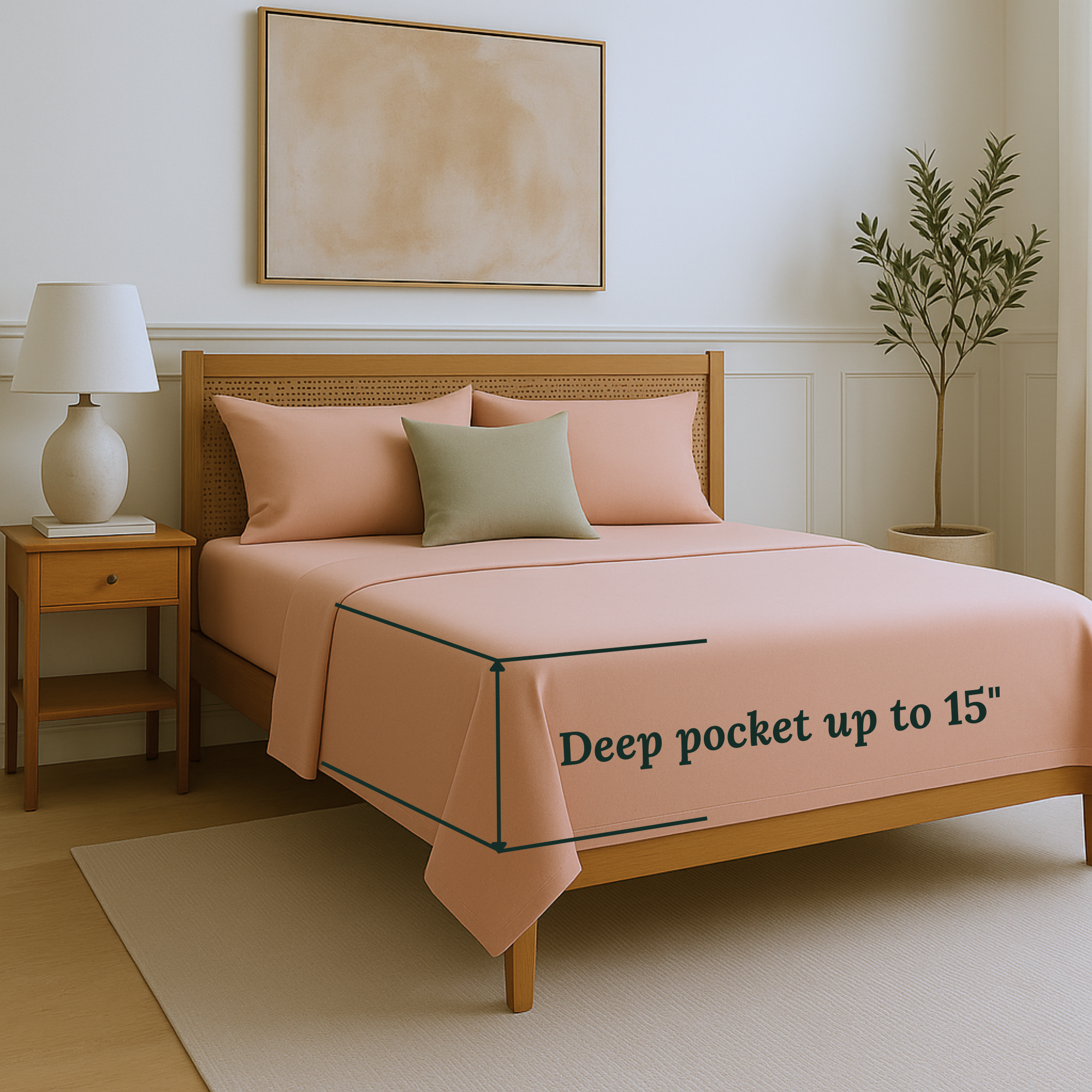 1000 Thread Count Egyptian Cotton : Sepia Rose Bedsheet Set