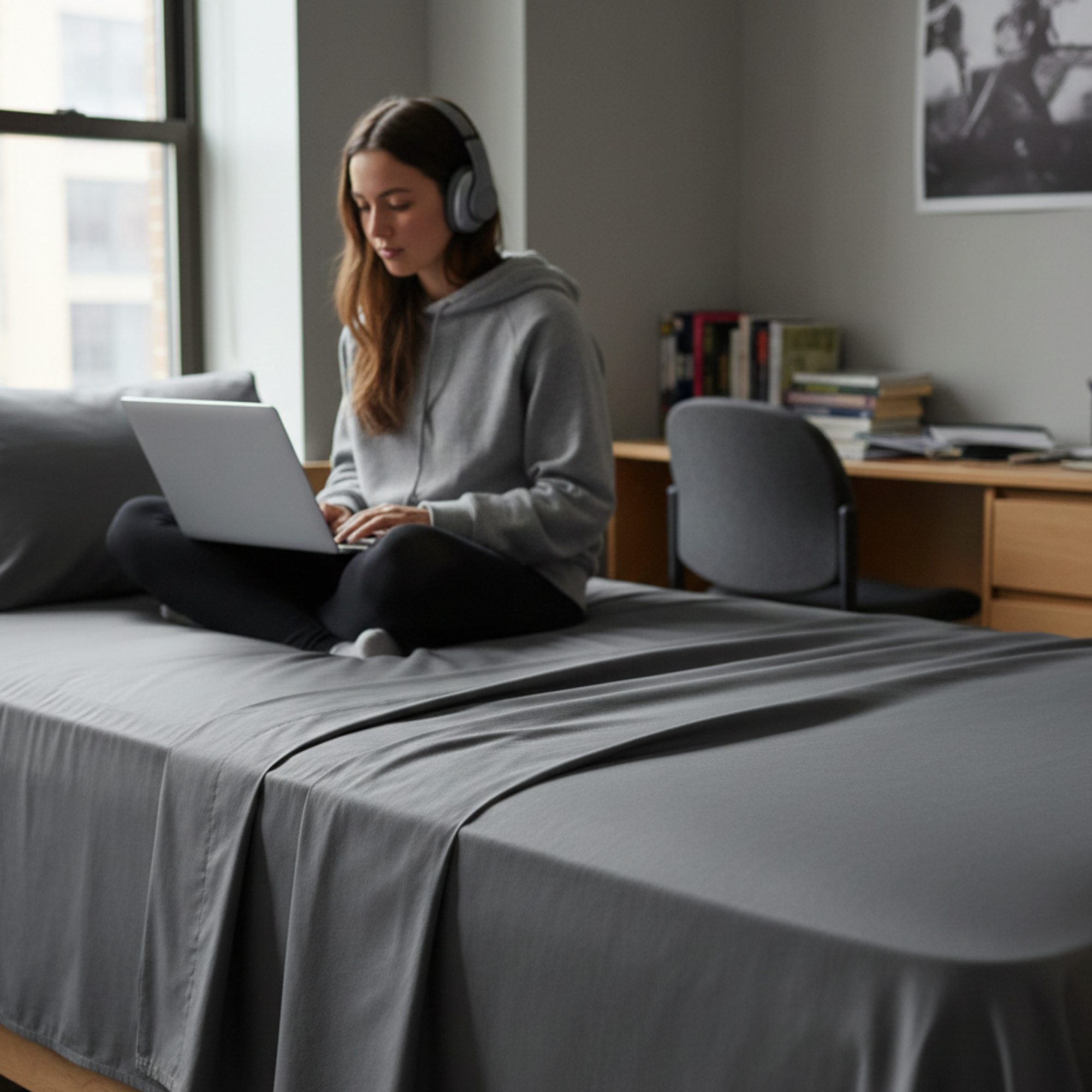 400 Thread Count Egyptian Cotton : Charcoal Grey Bedsheet Set