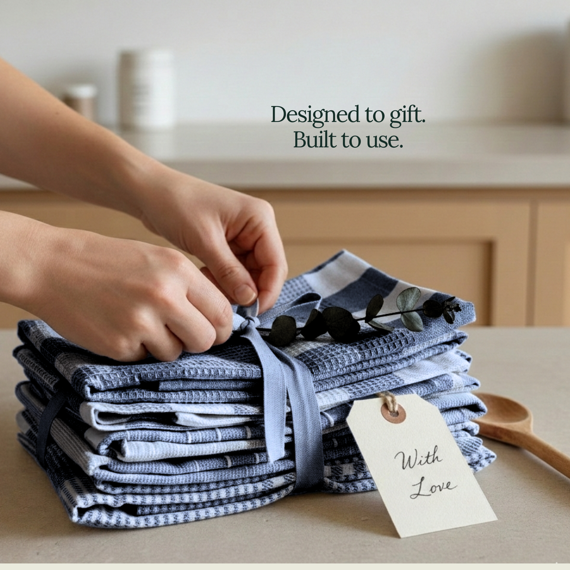 6-Piece Oversized Kitchen Towels: Indigo