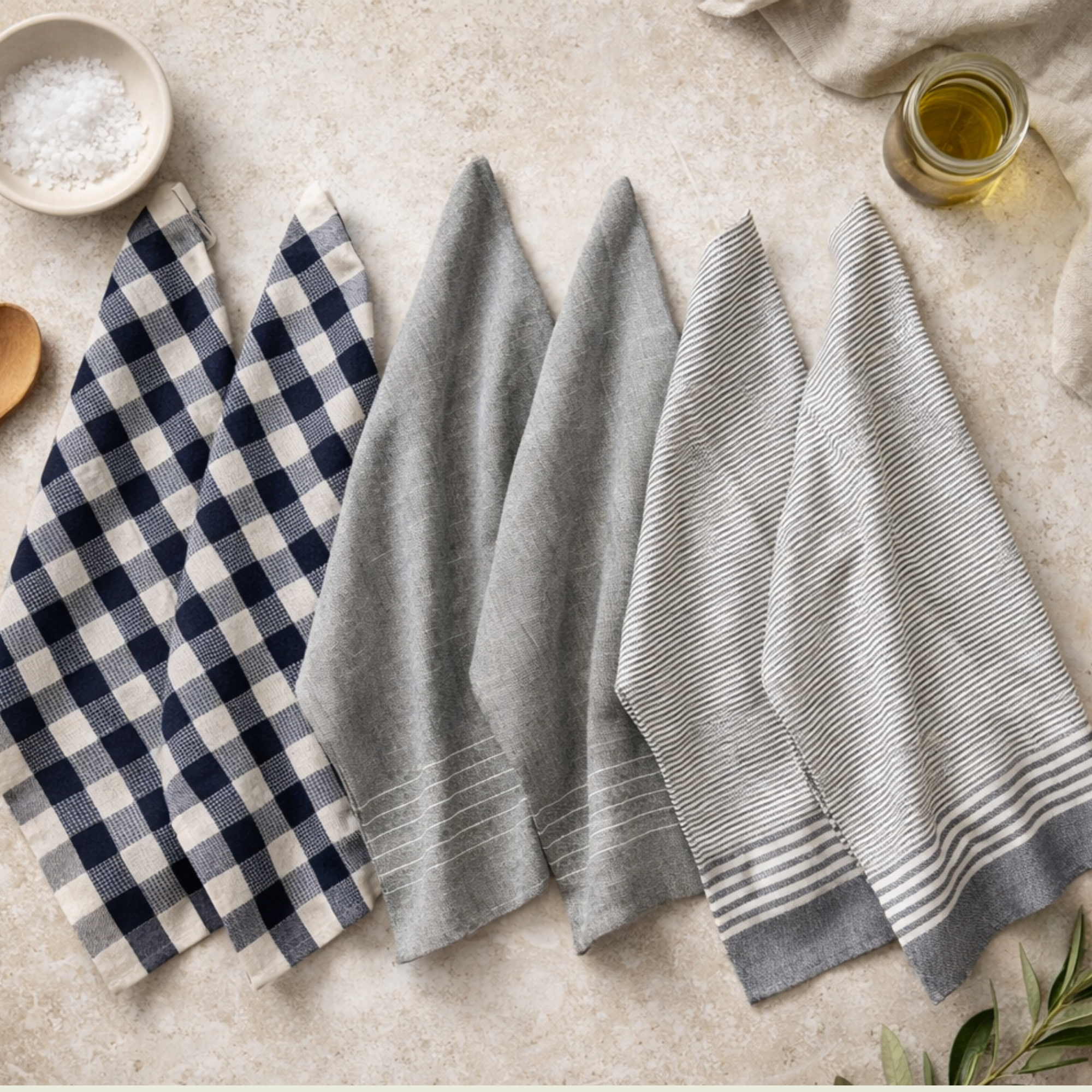 6-Piece Oversized Kitchen Towels: Indigo