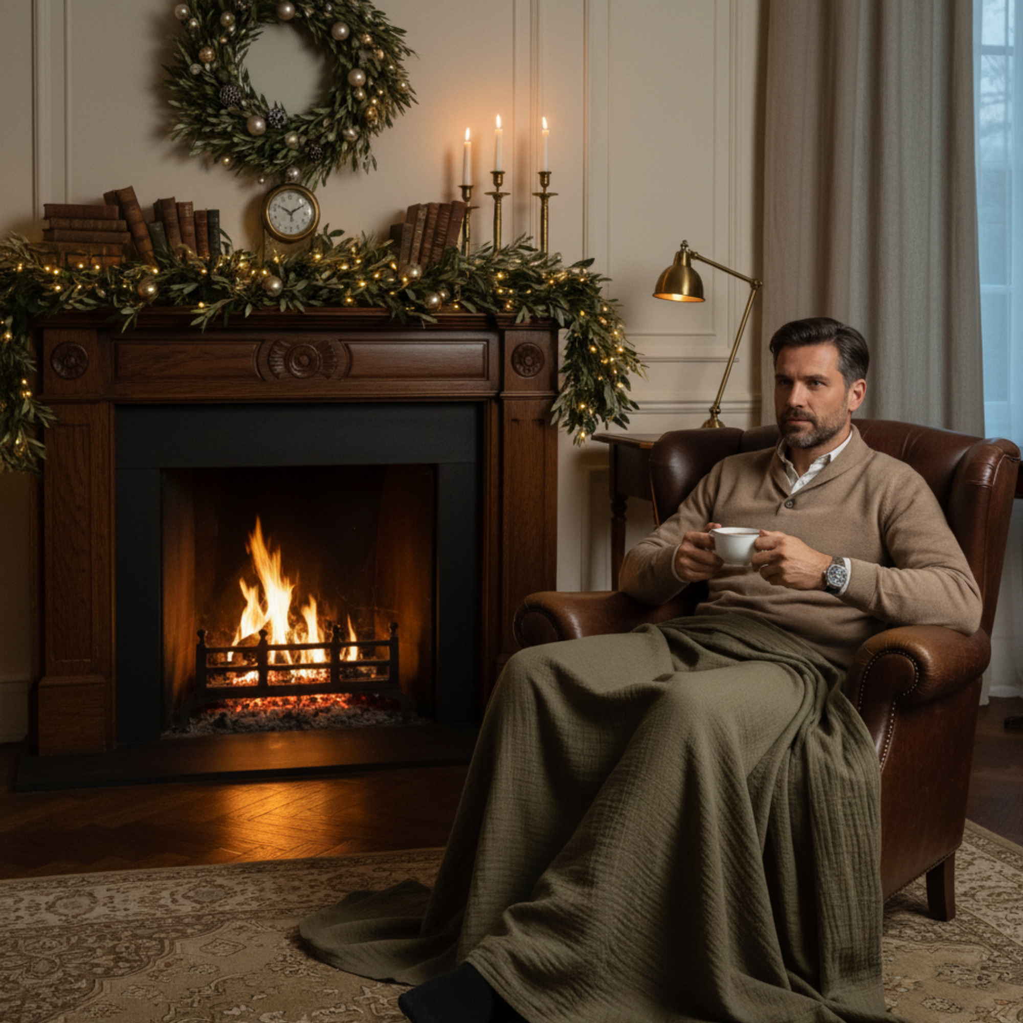 8 Layer Cotton Muslin Blanket - Olive Green