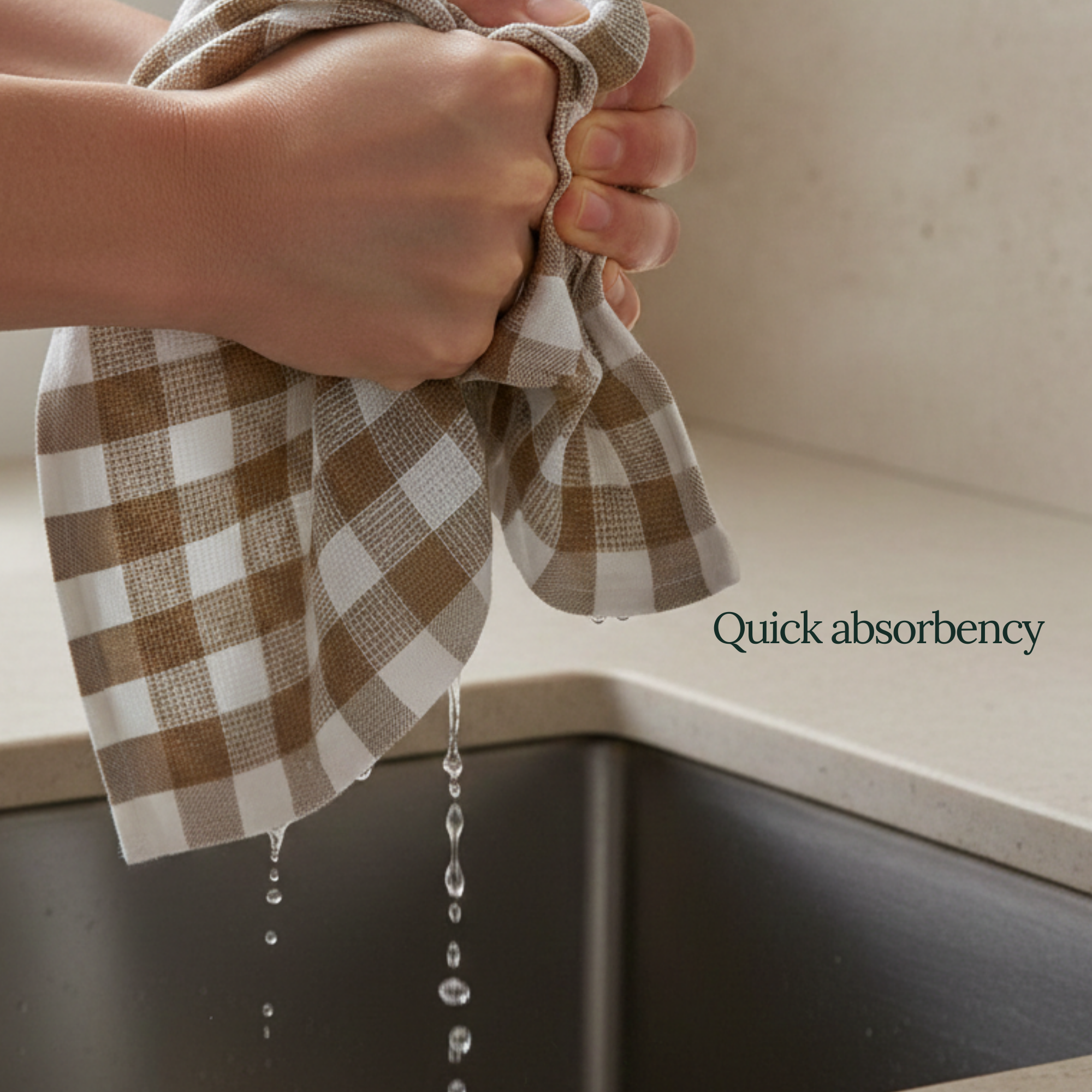 6-Piece Oversized Kitchen Towels: Beige