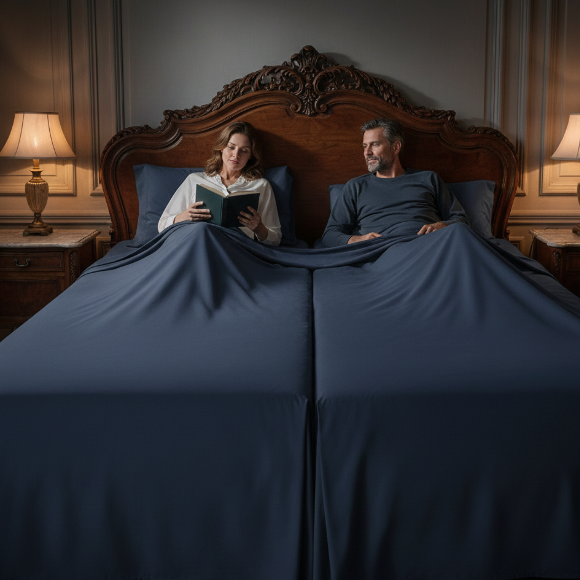 1000 Thread Count Egyptian Cotton : Dark Denim Bedsheet Set