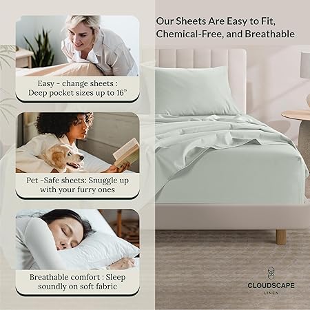 1000 Thread Count Egyptian Cotton : Mineral Bedsheet Set