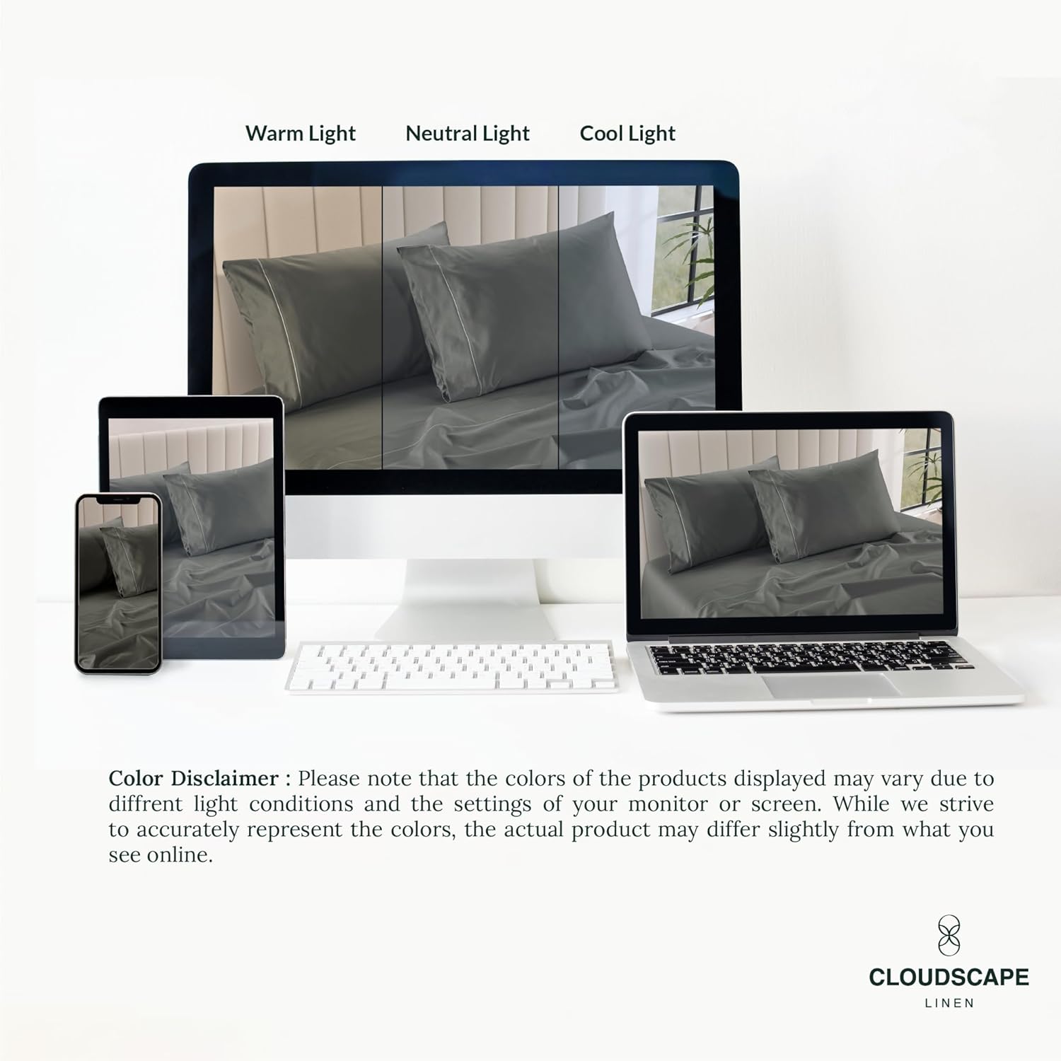 400 Thread Count Egyptian Cotton : Charcoal Grey Pillow Case - 2 Piece