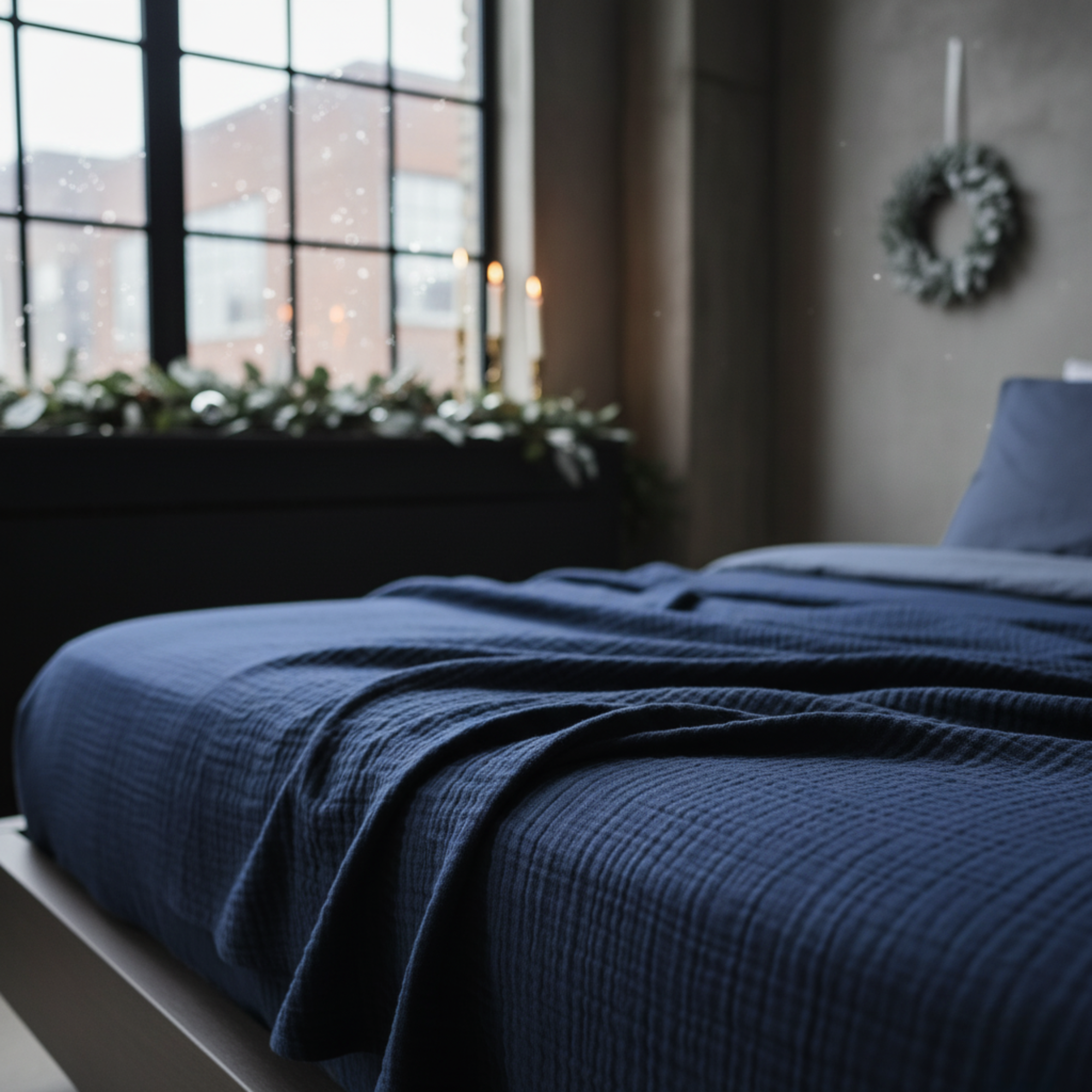 8 Layer Cotton Muslin Blanket - Ensign Blue