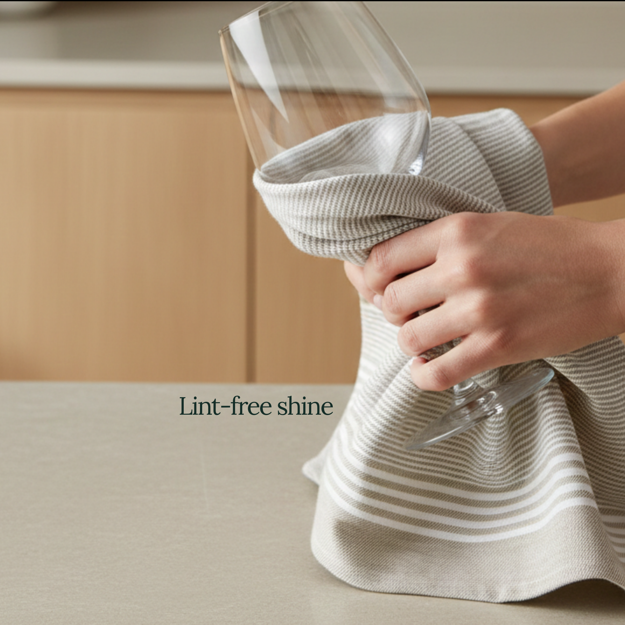 6-Piece Oversized Kitchen Towels: Beige