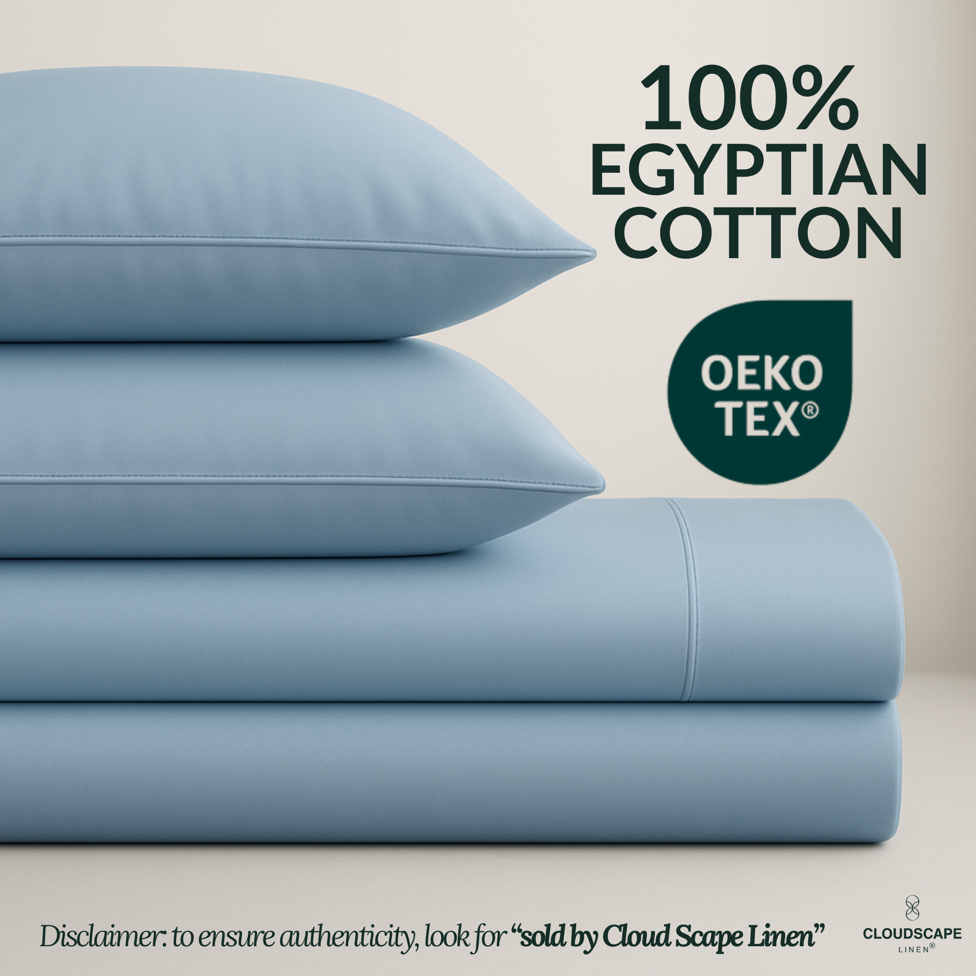 1000 Thread Count Egyptian Cotton : French Blue Bedsheet Set