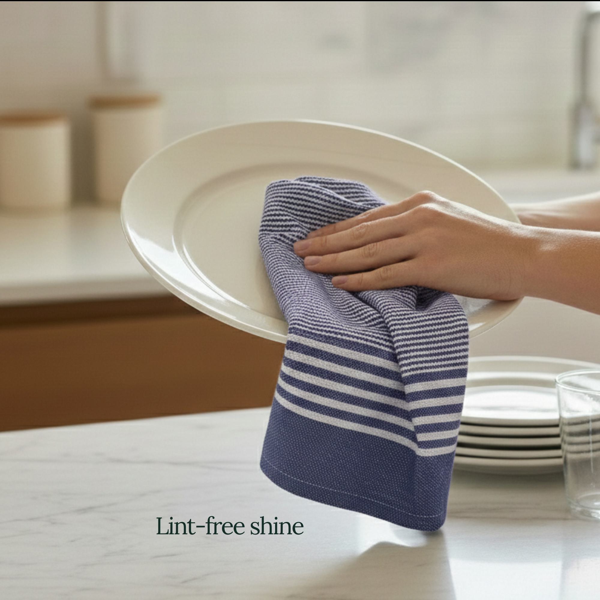 12-Piece Oversized Kitchen Towels: Indigo