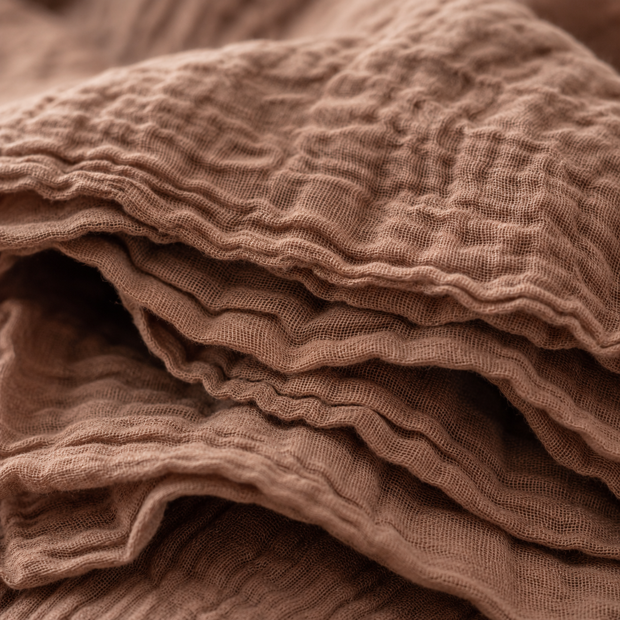 8 Layer Cotton Muslin Blanket - Mocha Mousse