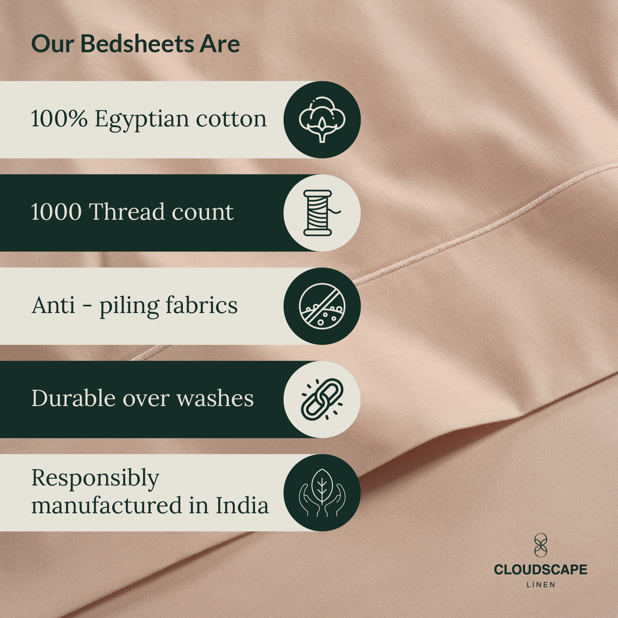 1000 Thread Count Egyptian Cotton : Sepia Rose Bedsheet Set