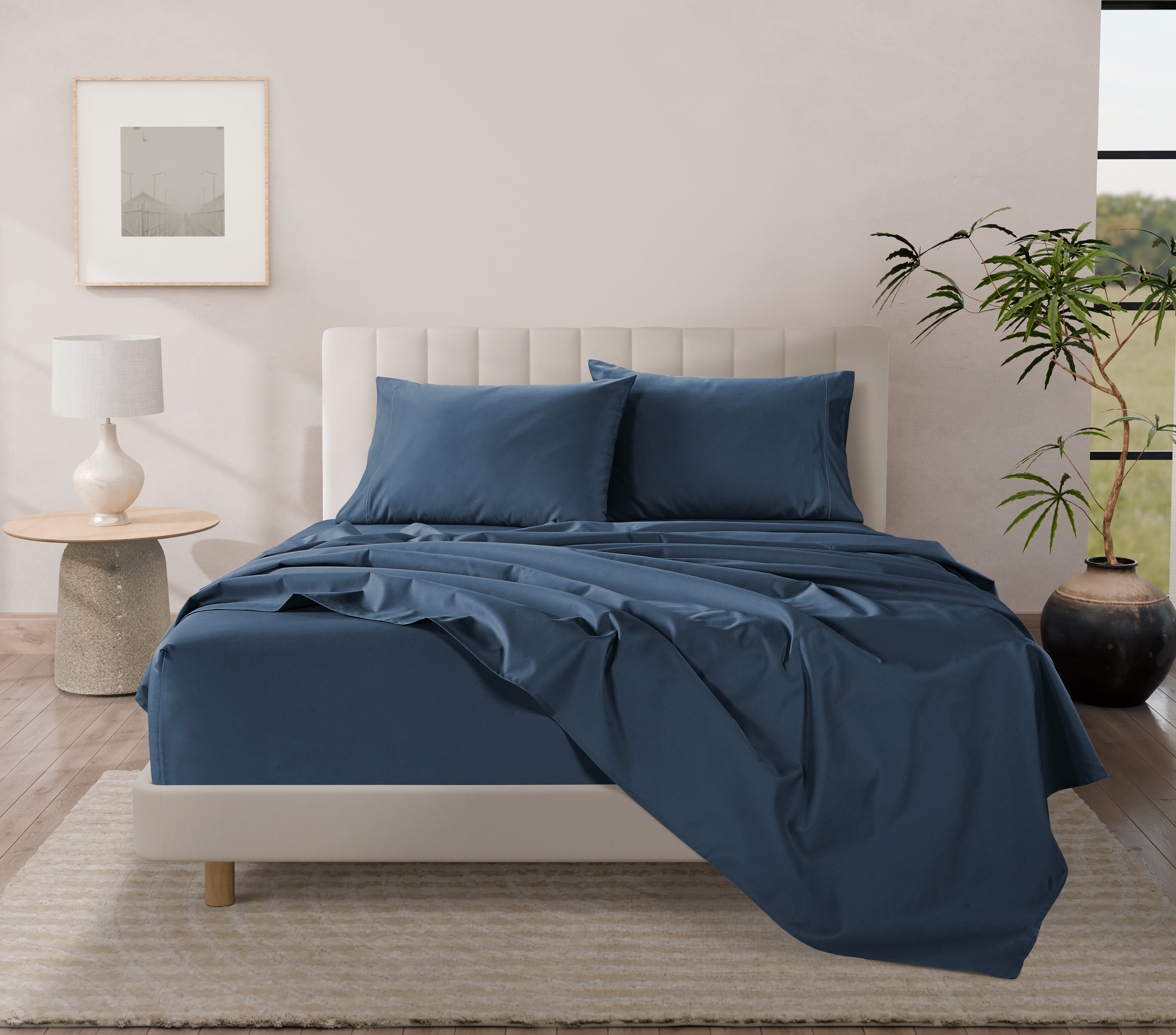 1000 Thread Count Egyptian Cotton : Dark Denim Pillow Case - 2 Piece