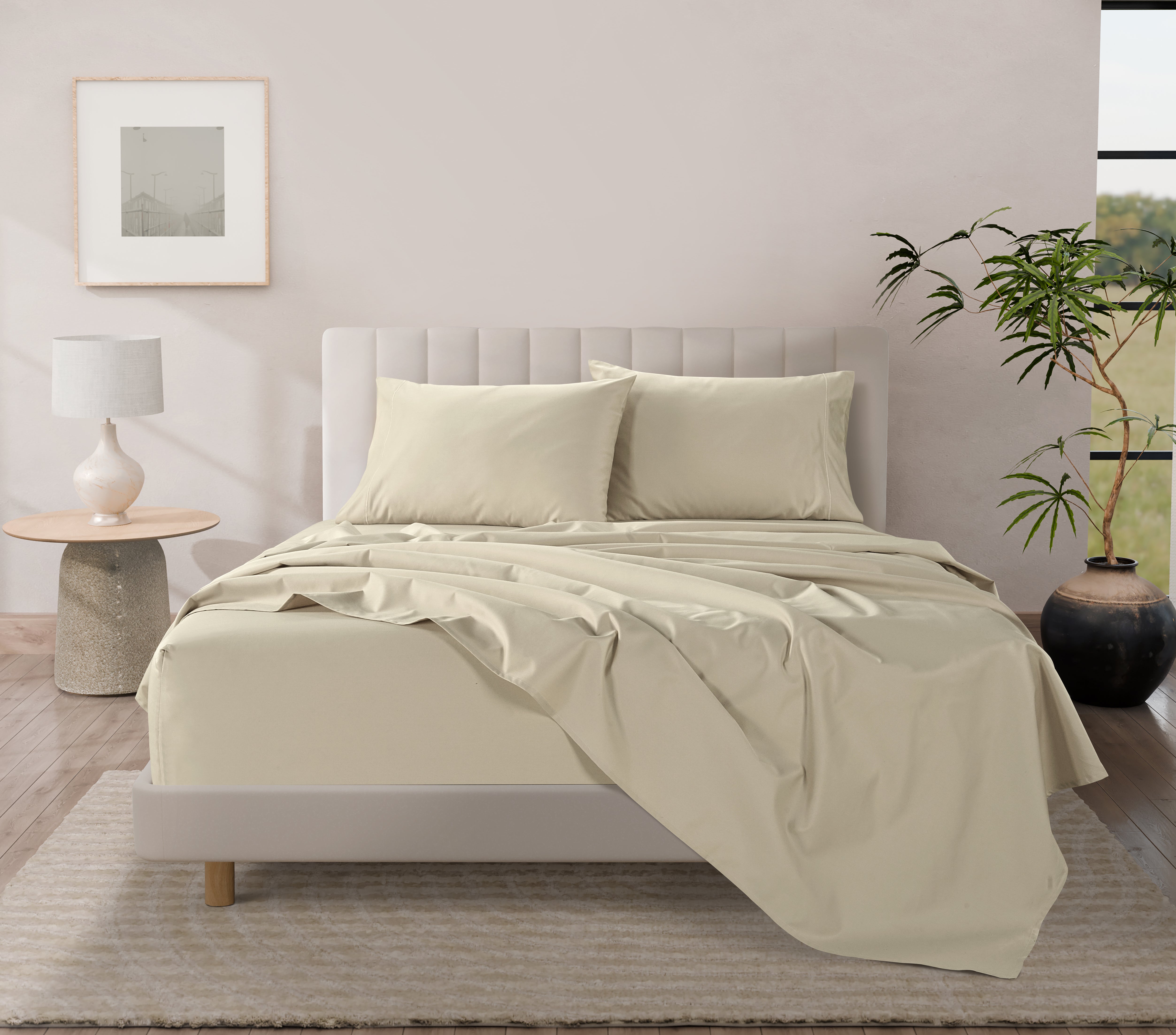 1000 Thread Count Egyptian Cotton : Ivory Pillow Case - 2 Piece