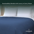 Cotton Herringbone Blanket: Ensign Blue