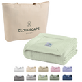 Cotton Herringbone Blanket - Sea Foam