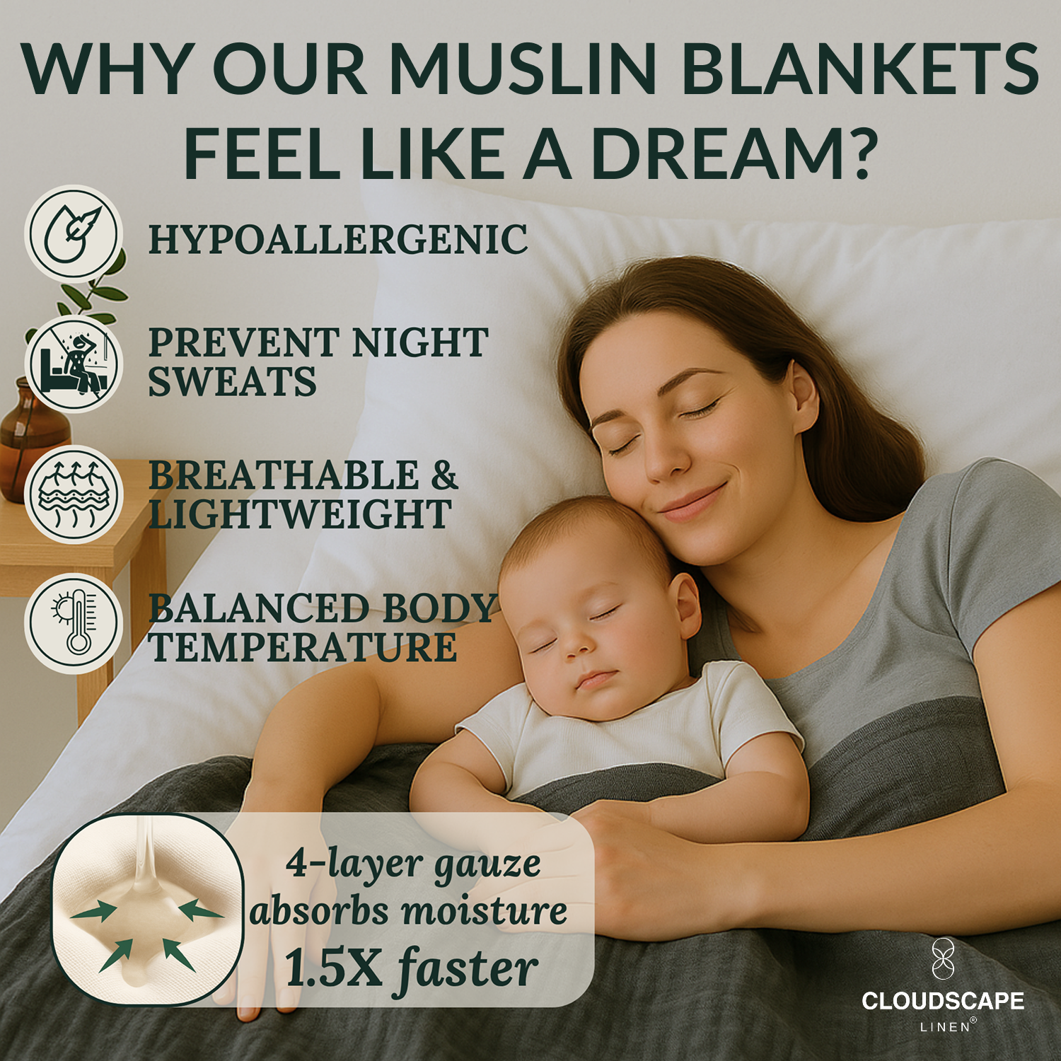 4 Layer Cotton Muslin Blanket: Sharskin