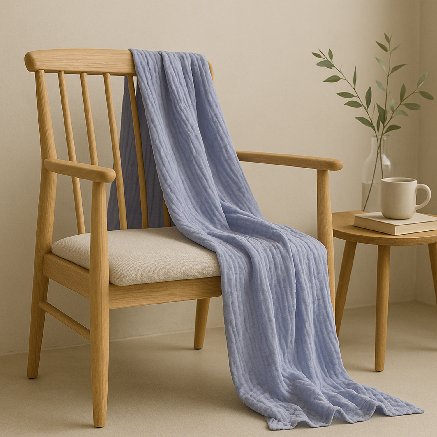 8 Layer Cotton Muslin Blanket - Lavender Blue