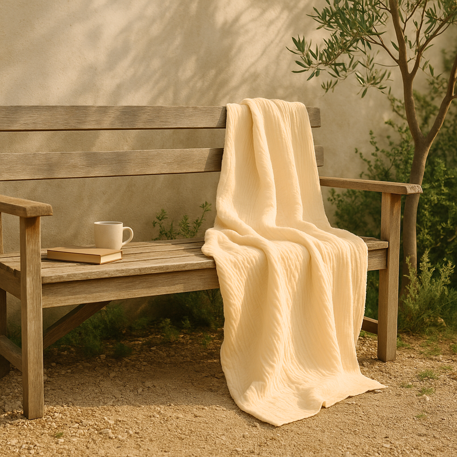 8 Layer Cotton Muslin Blanket - Ivory