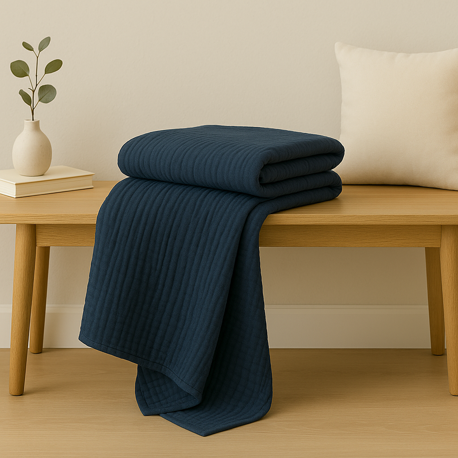 8 Layer Cotton Muslin Blanket - Ensign Blue