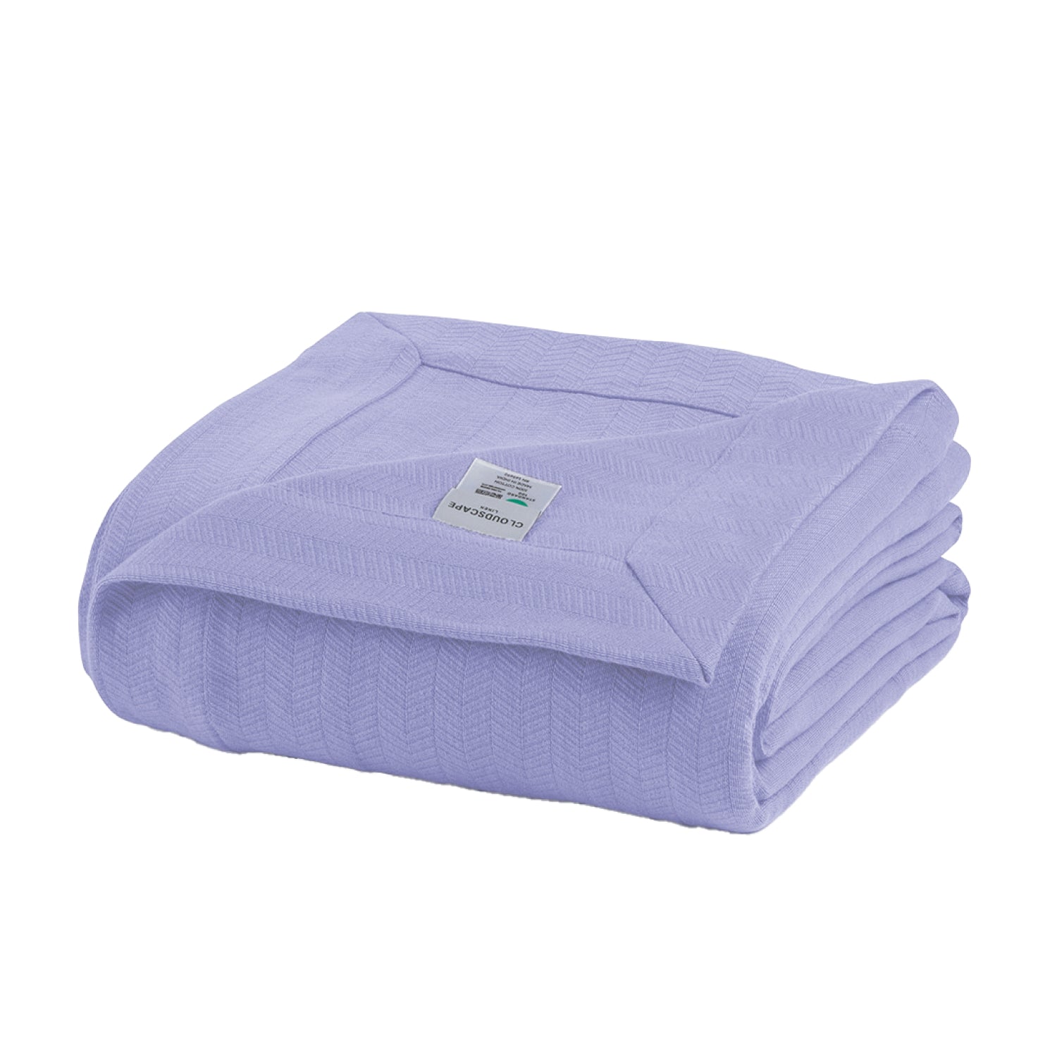 Cotton Herringbone Blanket - Lavender Blue