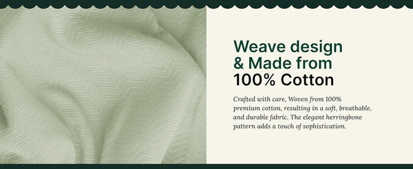 Cotton Herringbone Blanket - Sea Foam