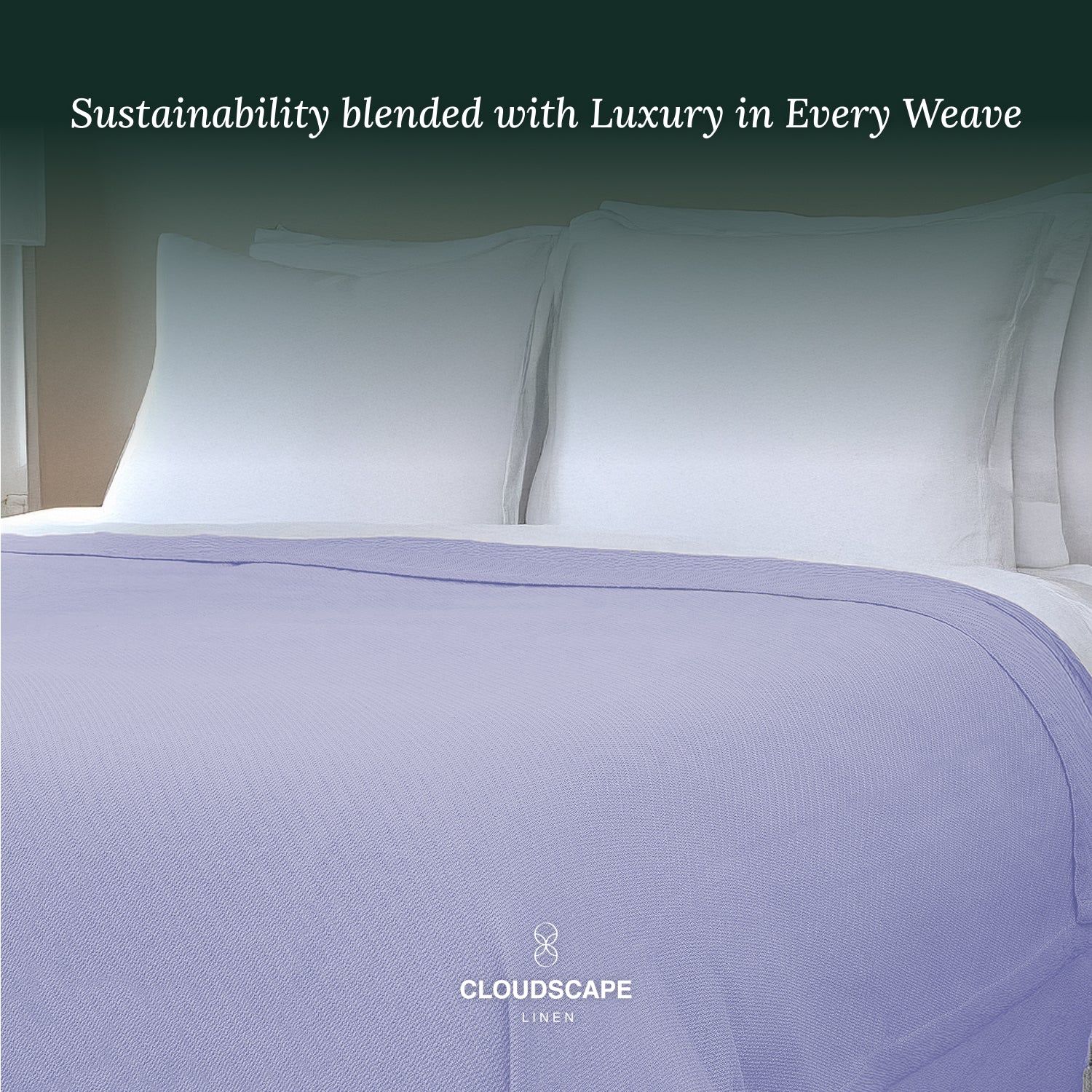 Cotton Herringbone Blanket - Lavender Blue