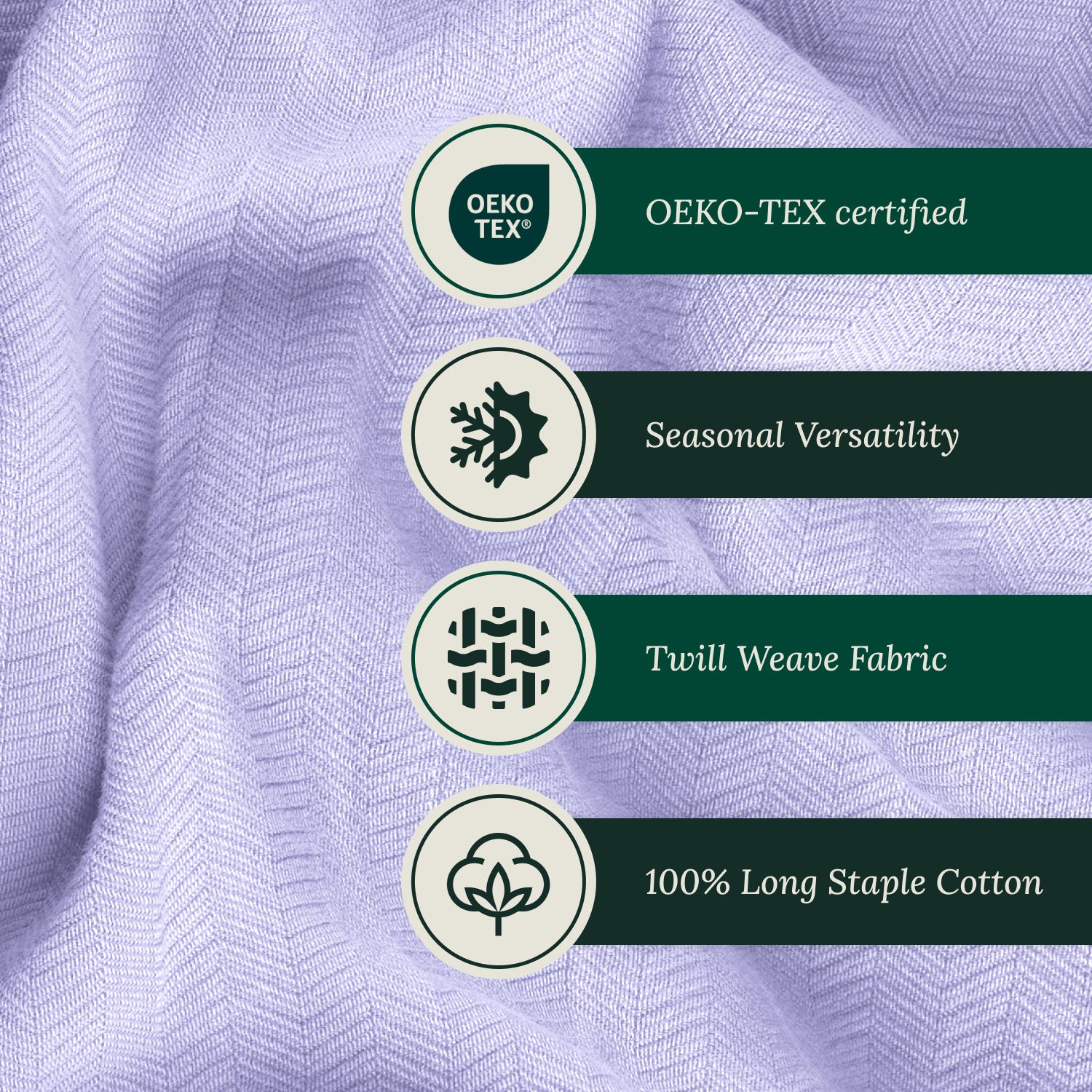 Cotton Herringbone Blanket - Lavender Blue