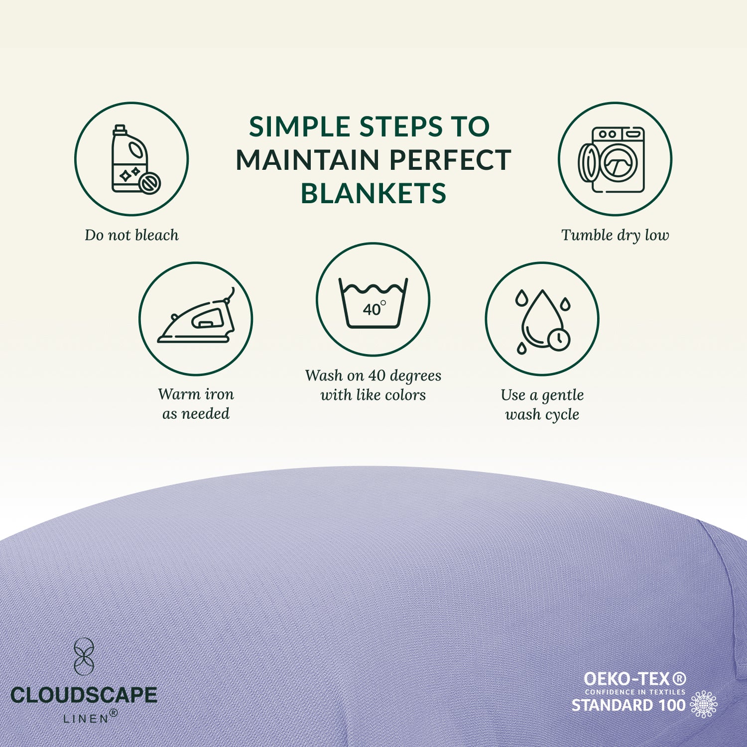 Cotton Herringbone Blanket: Lavender Blue