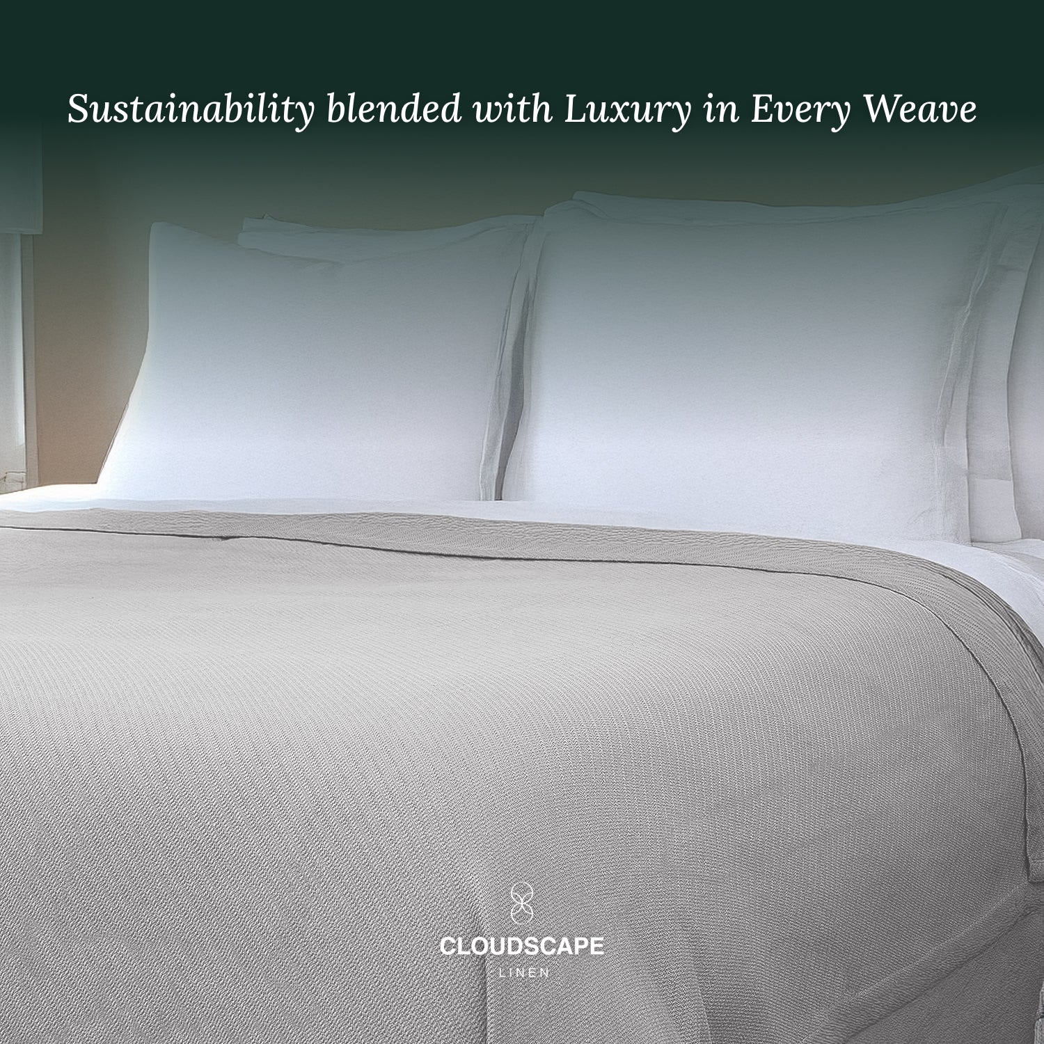 Cotton Herringbone Blanket - Light Grey