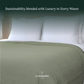Cotton Herringbone Blanket: Olive Green