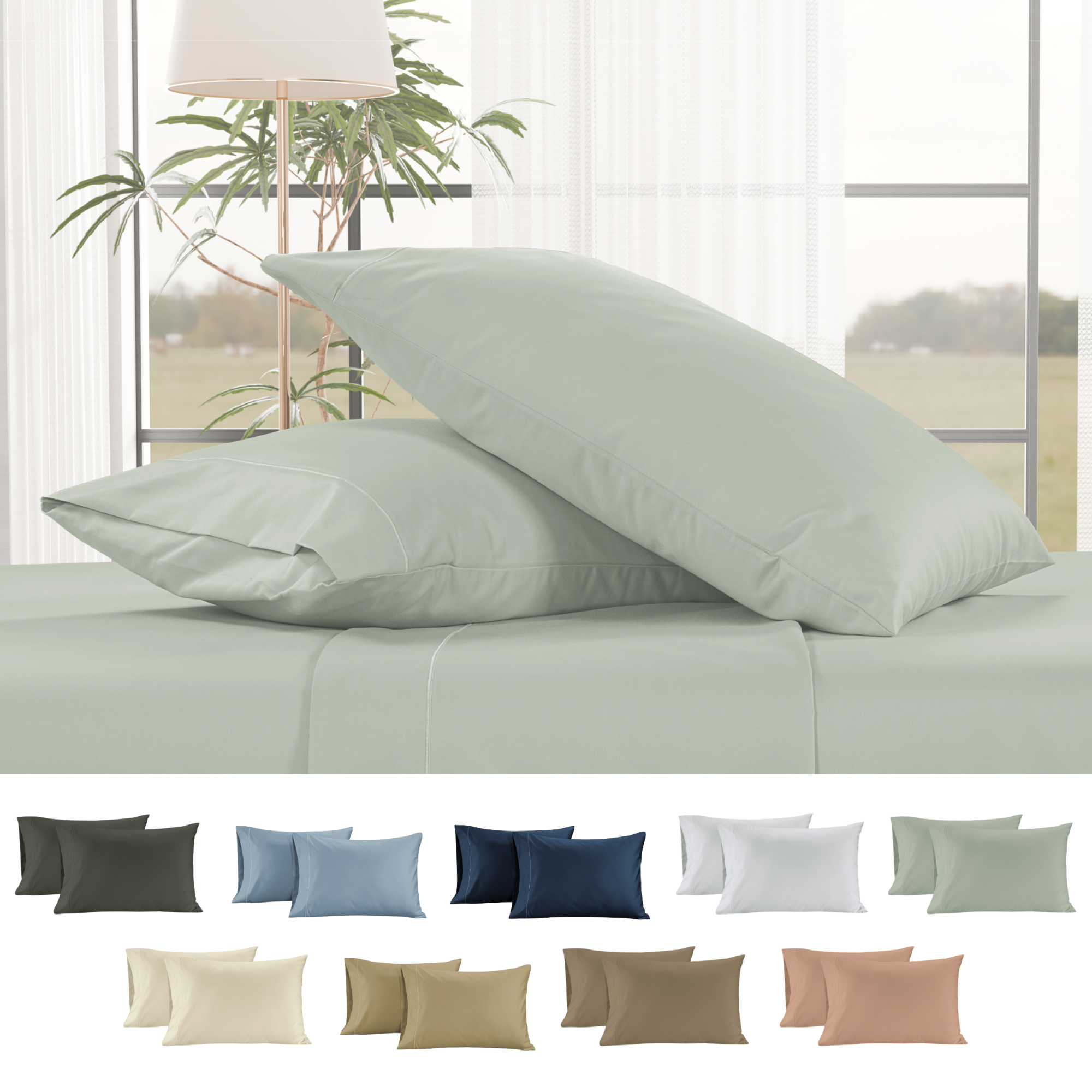 1000 Thread Count Egyptian Cotton : Mineral Pillow Case - 2 Piece