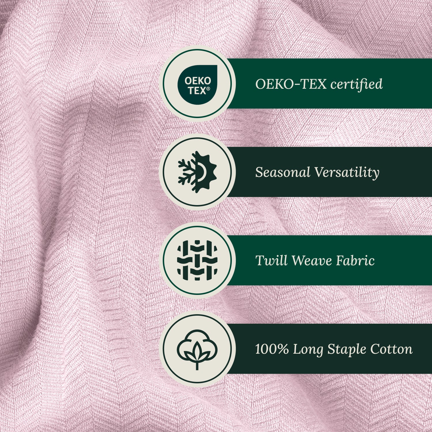 Cotton Herringbone Blanket - Sea Shell Pink