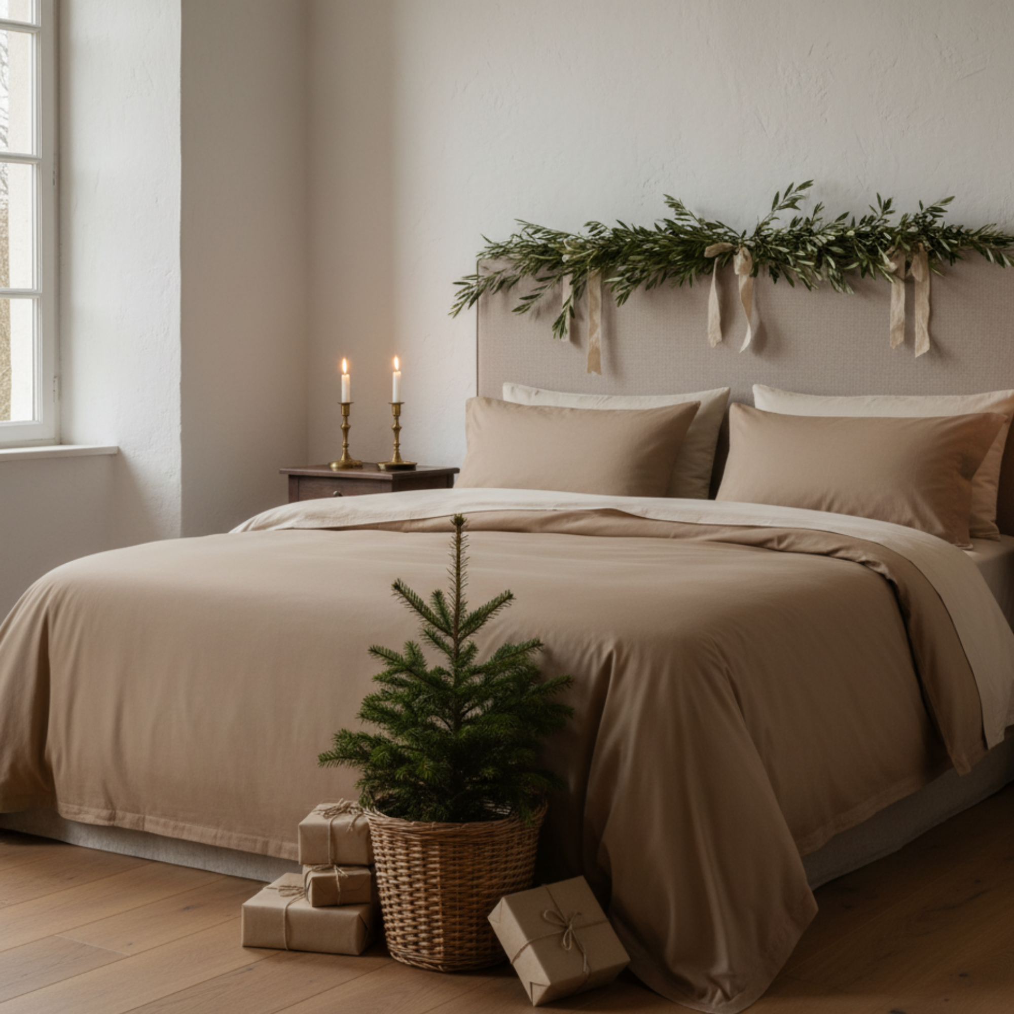 400 Thread Count Egyptian Cotton : Taupe Bedsheet Set